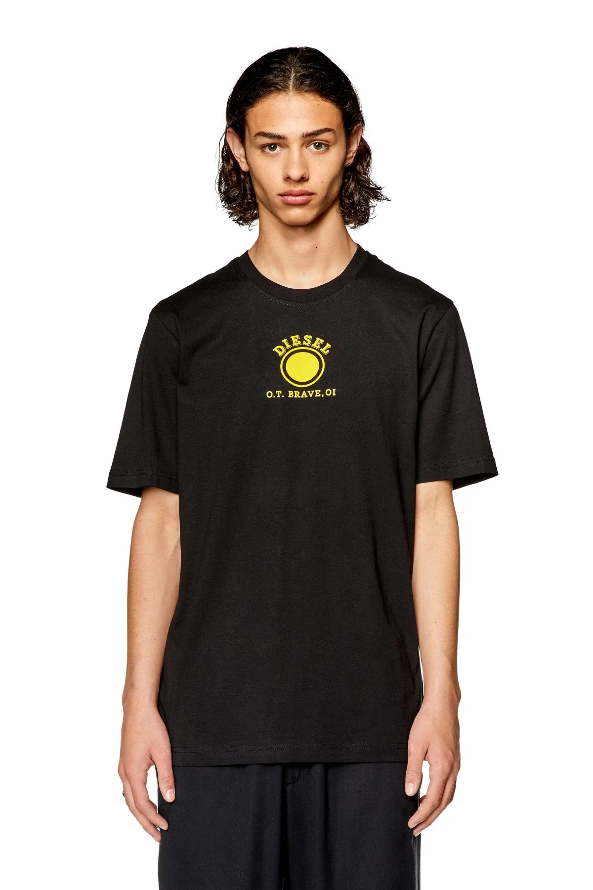 Black T-shirt with Diesel O.T. Brave prints