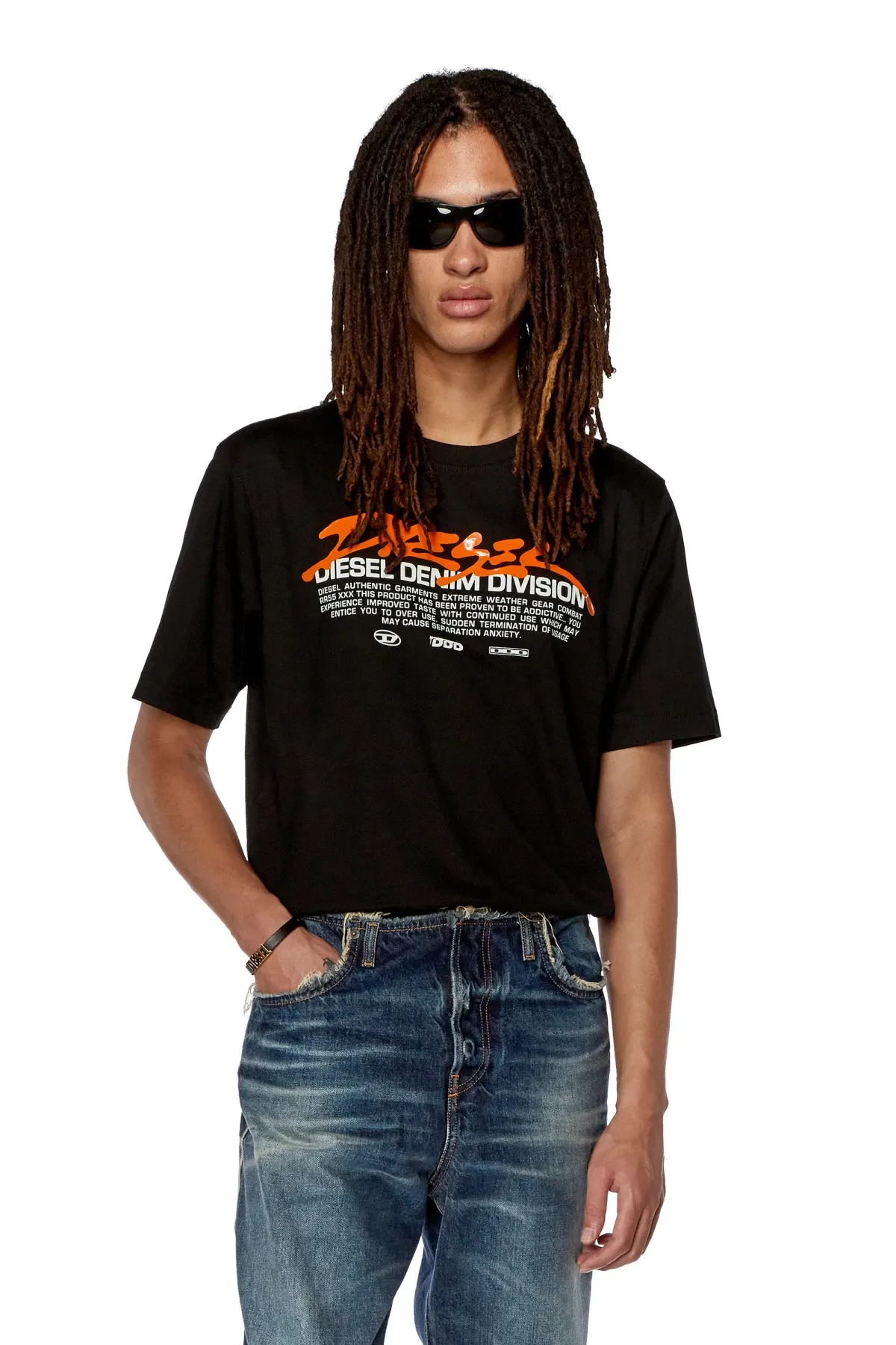 Black T-shirt with gel Diesel print