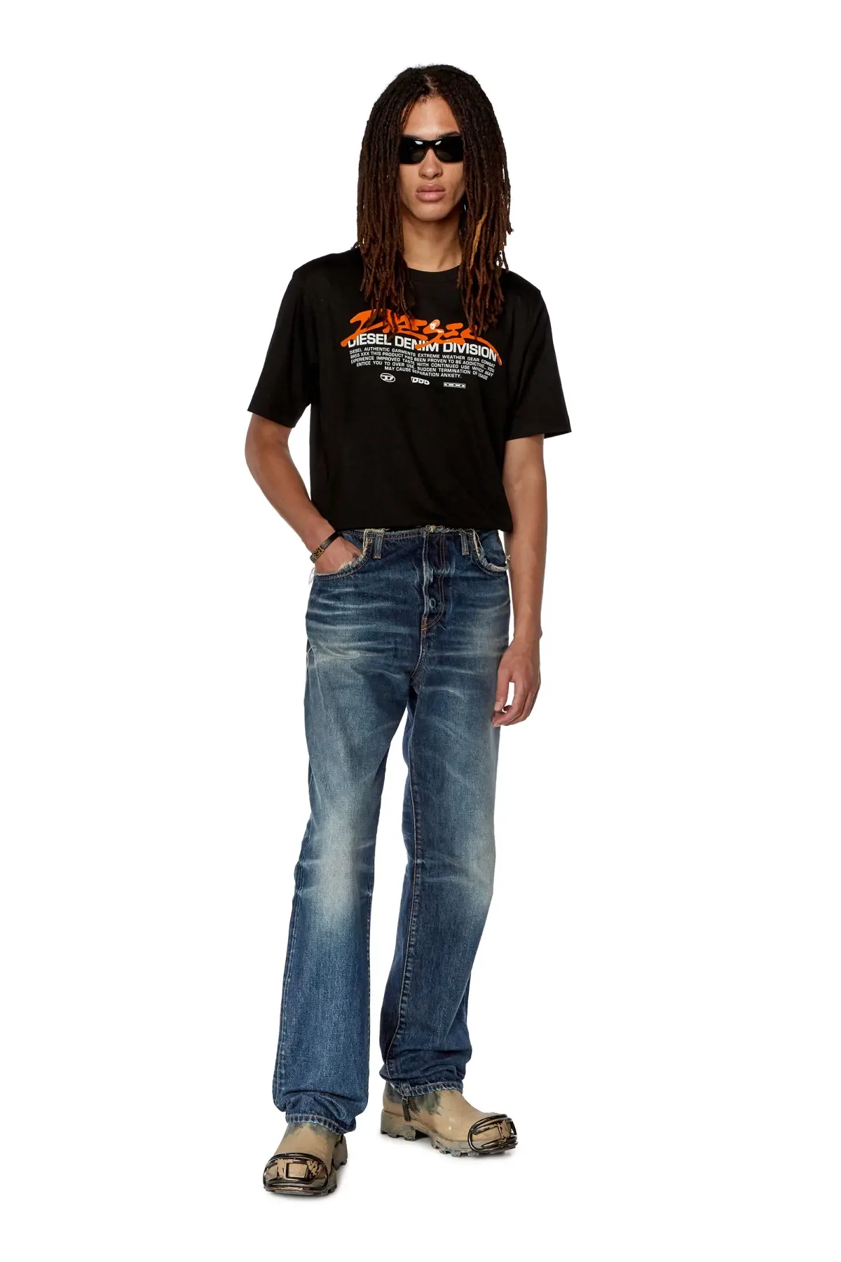 Black T-shirt with gel Diesel print