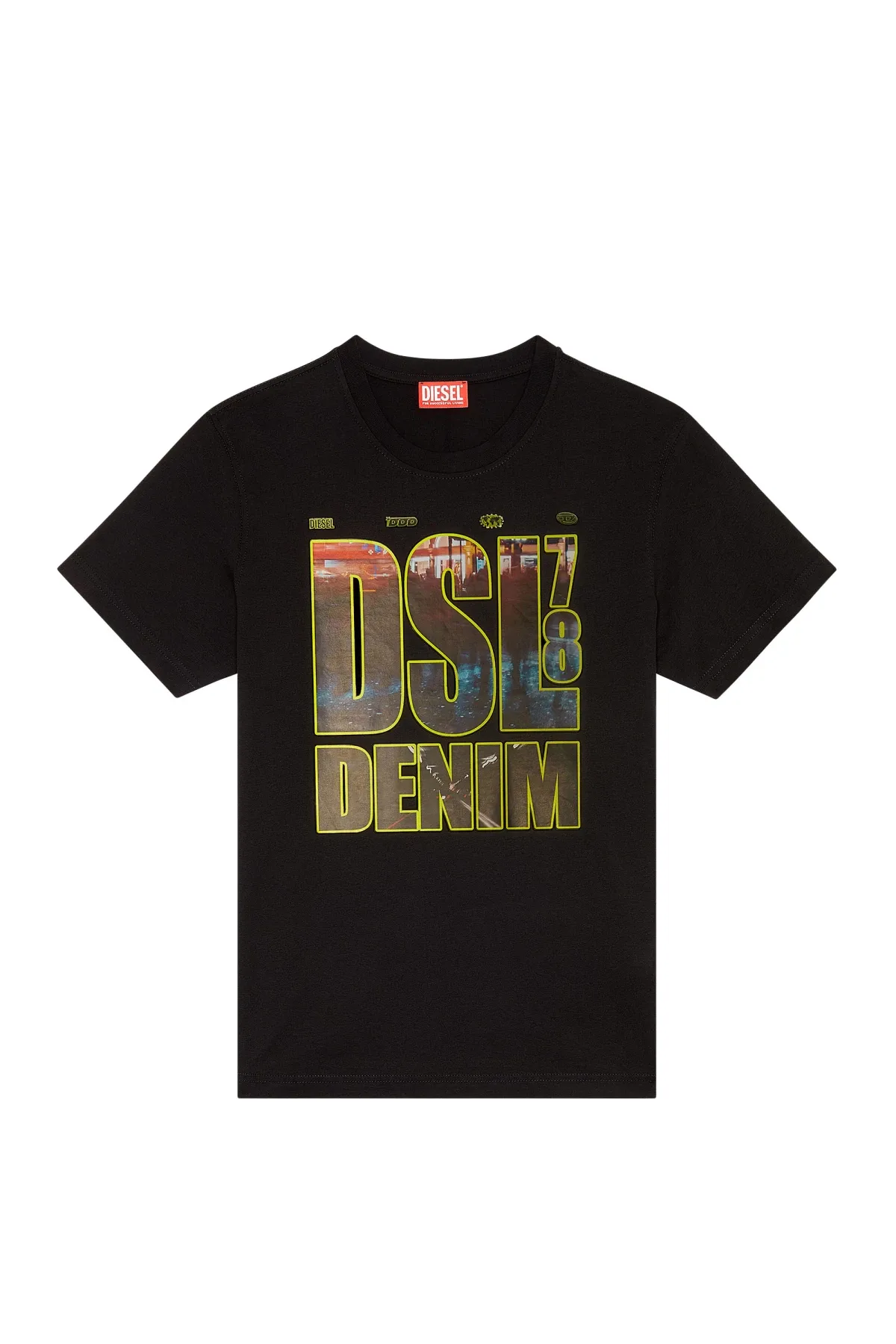Black T-shirt with DSL 78 Denim print