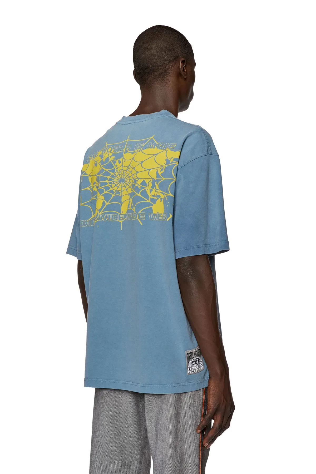 Blue T-shirt with Diesel world prints