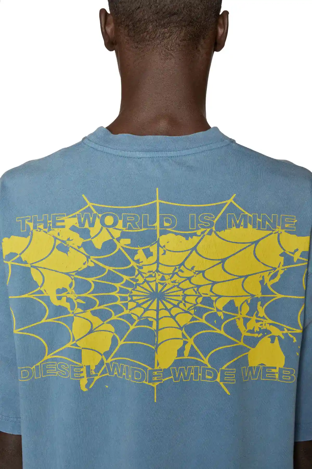 Blue T-shirt with Diesel world prints