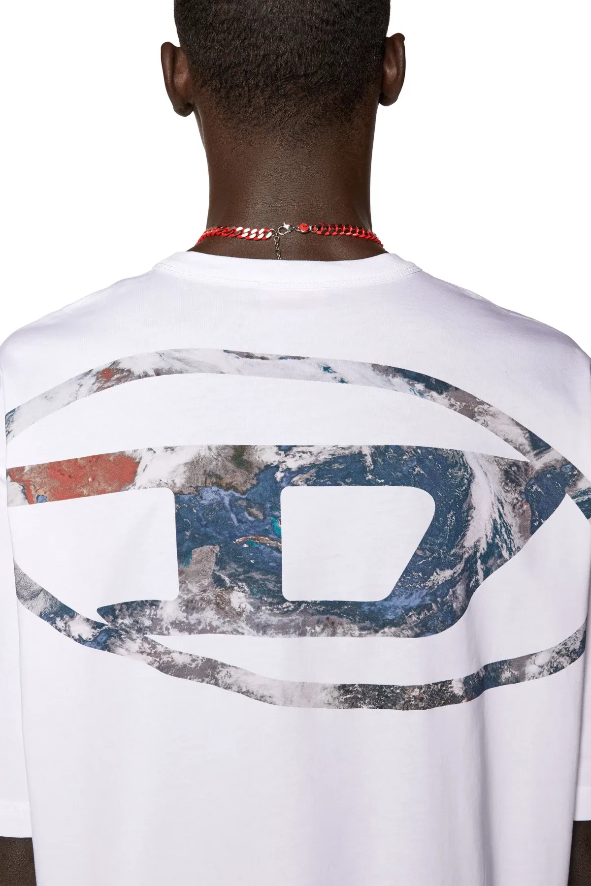 White T-shirt with Planet logo print
