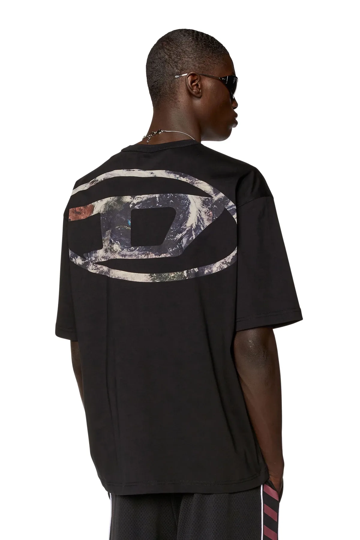 Black T-shirt with Planet logo print