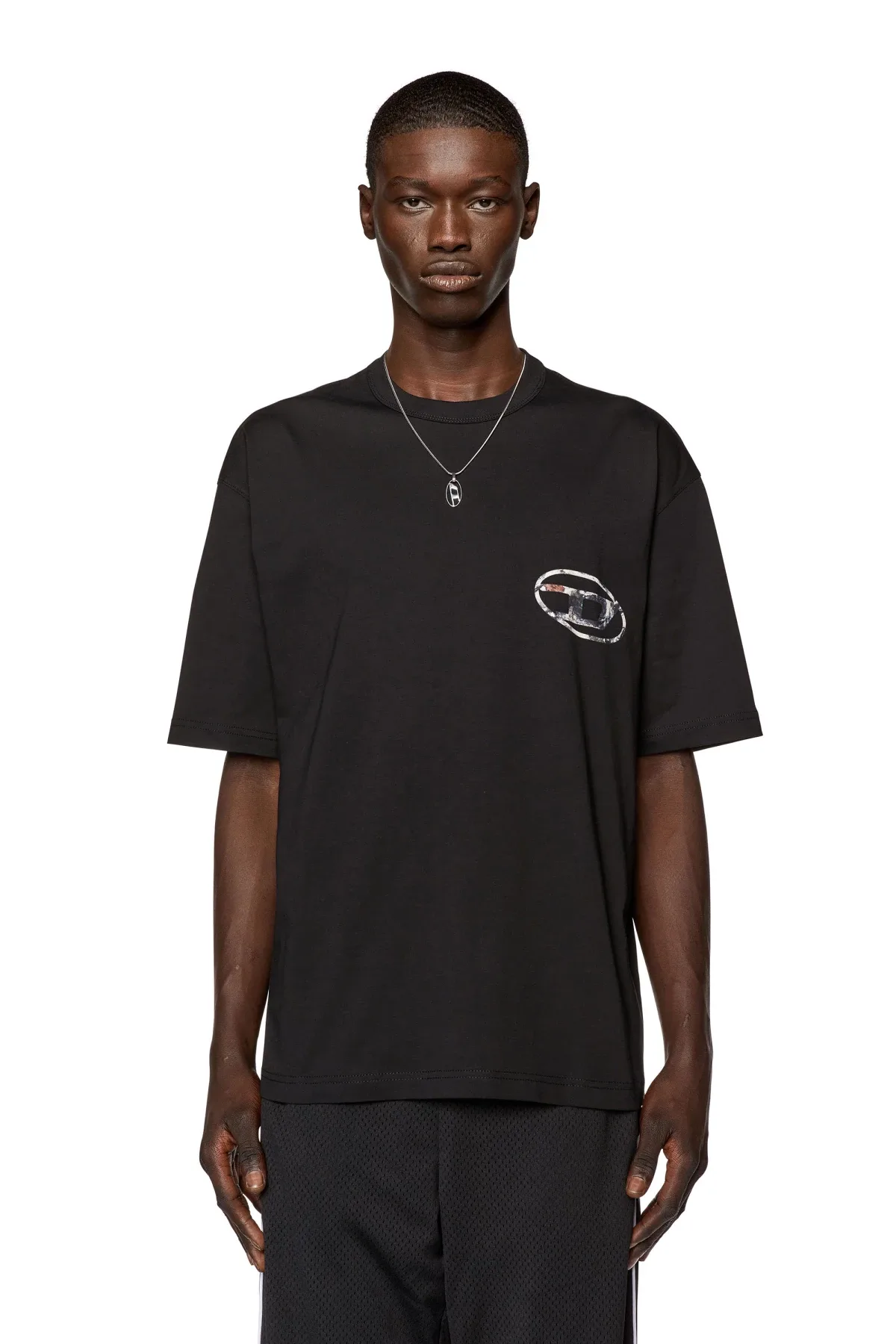 Black T-shirt with Planet logo print