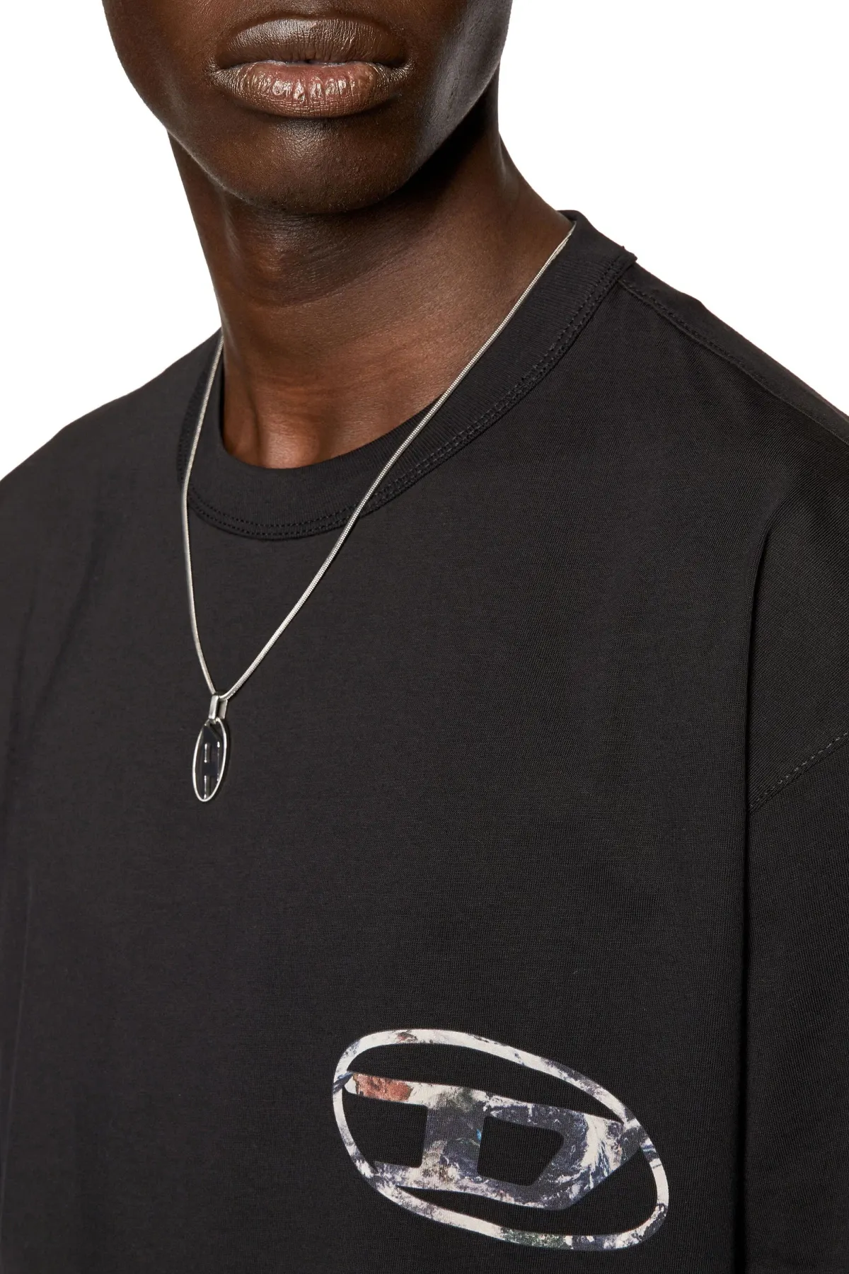 Black T-shirt with Planet logo print