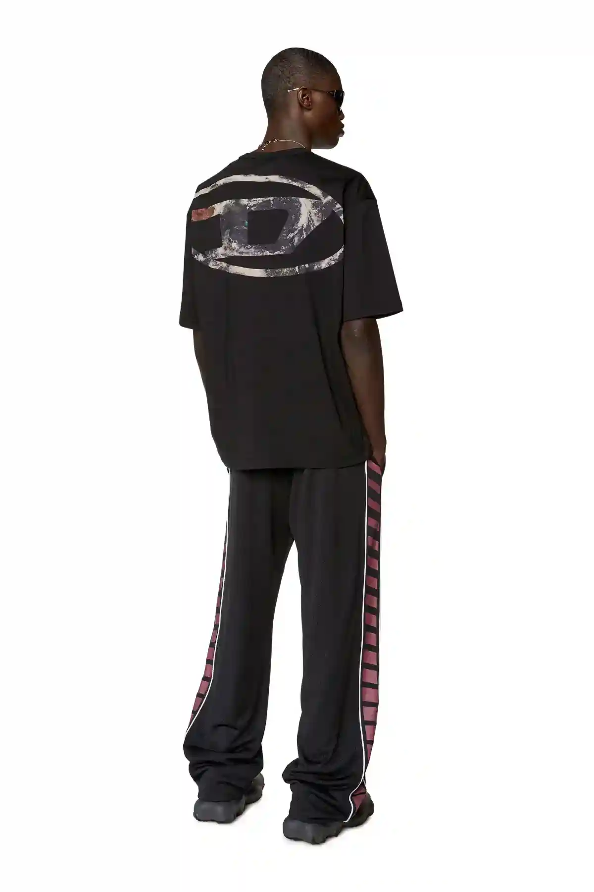 Black T-shirt with Planet logo print