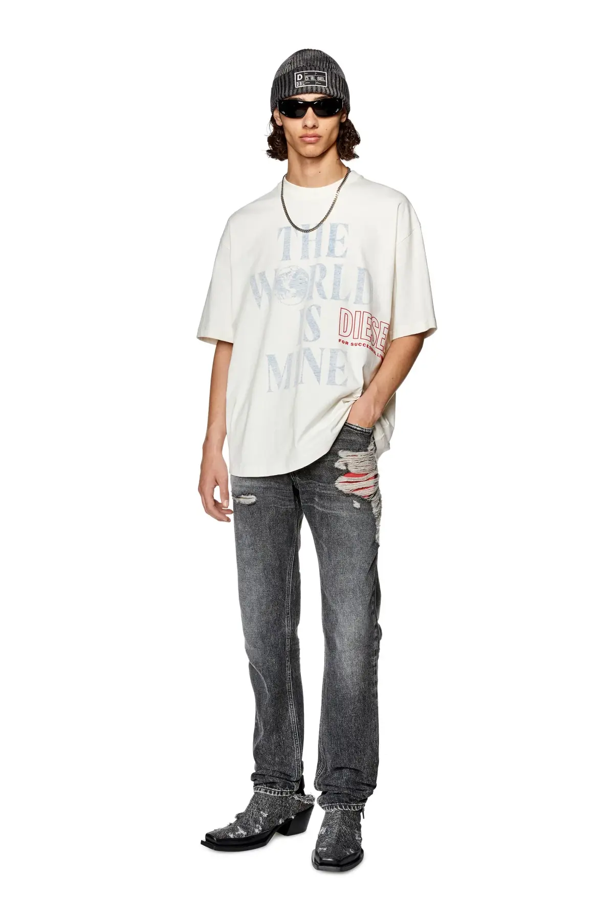 White T-shirt with faded print