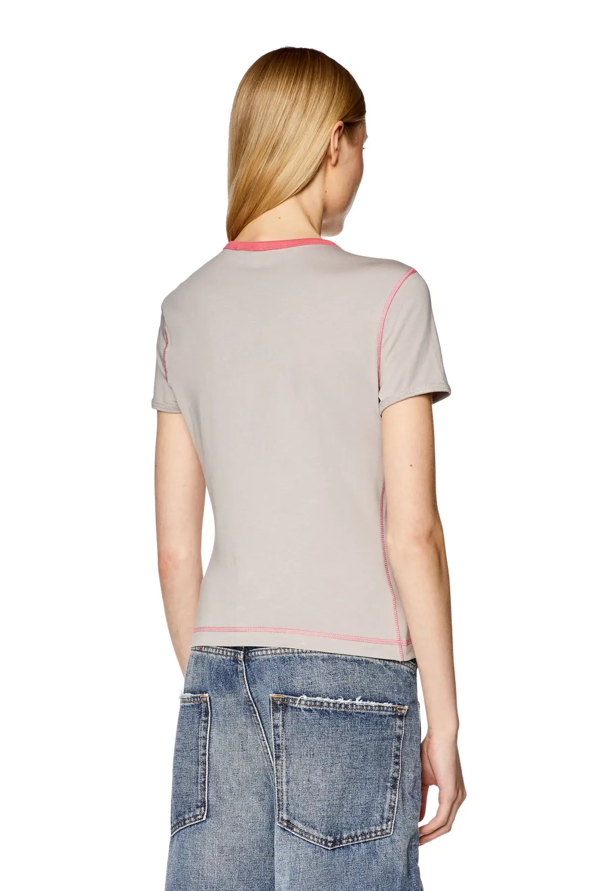 Grey T-shirt with World Wide spiral print