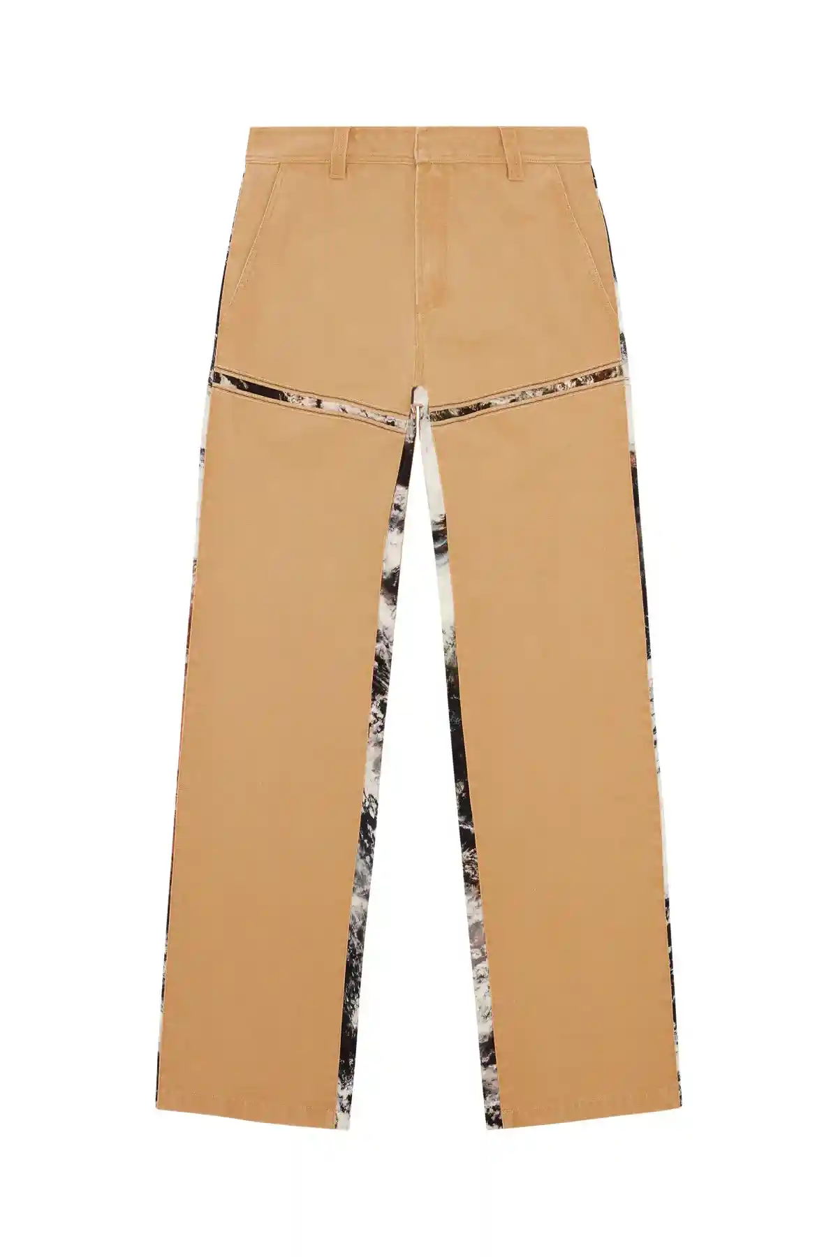 Brown Canvas pants with printed inserts