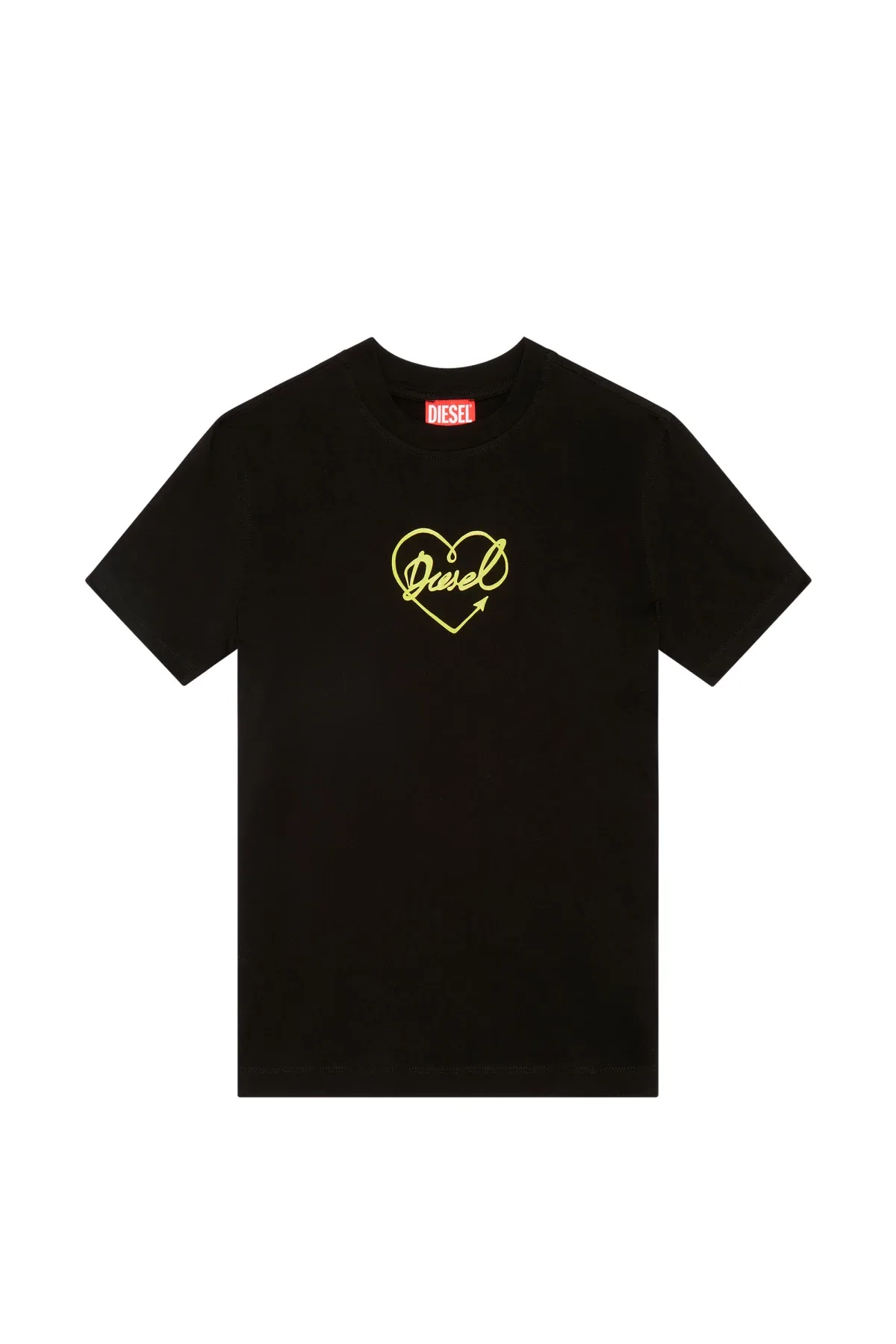 Black T-shirt with puffy Diesel heart print
