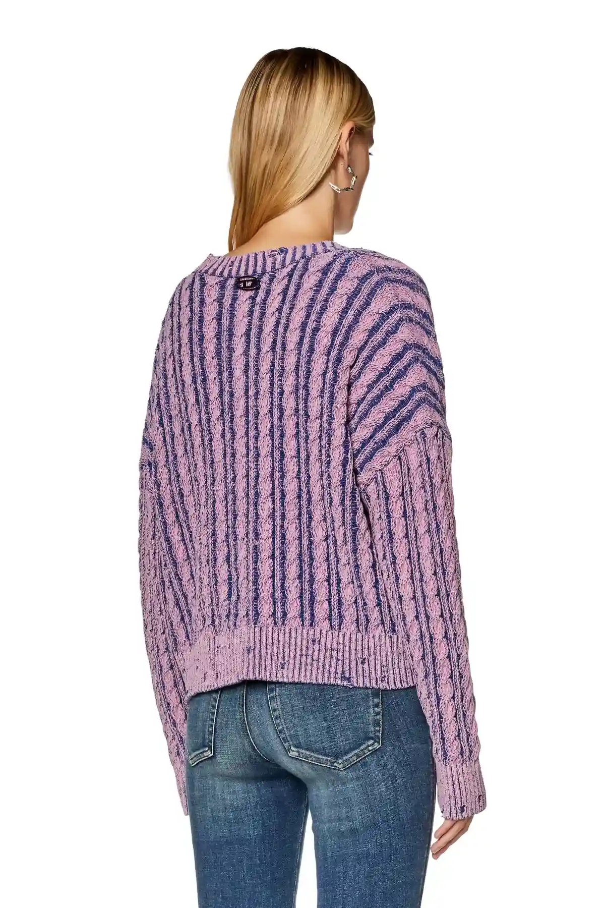 Violet Chunky jumper in two-tone cotton