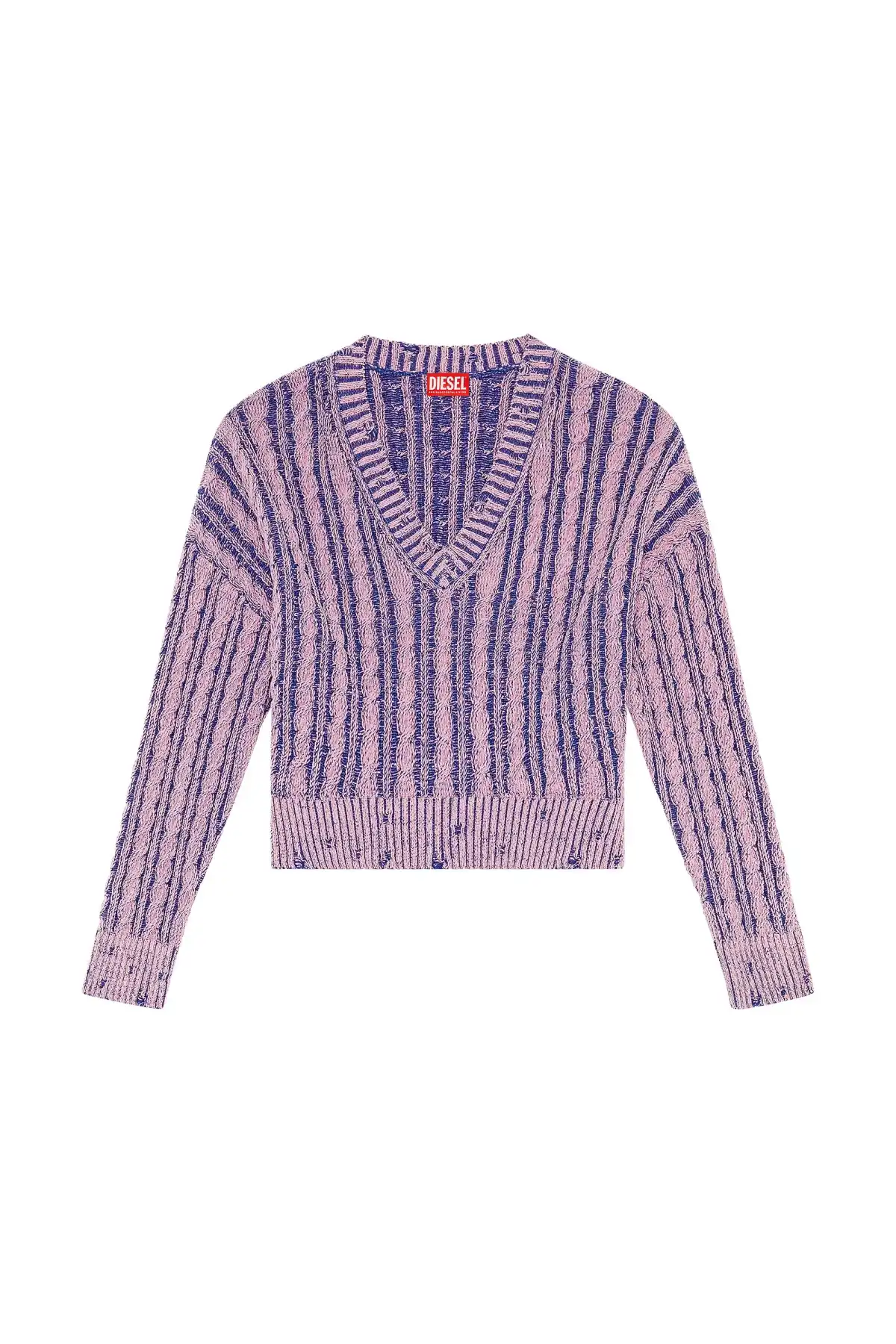 Violet Chunky jumper in two-tone cotton