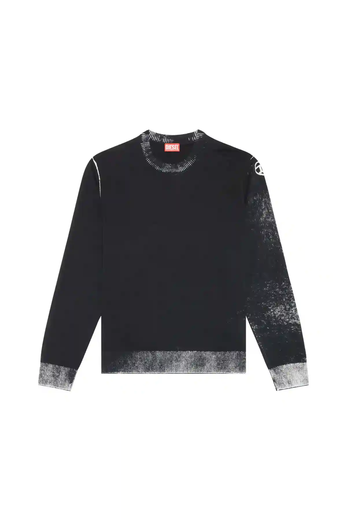 Black Reverse-print cotton jumper