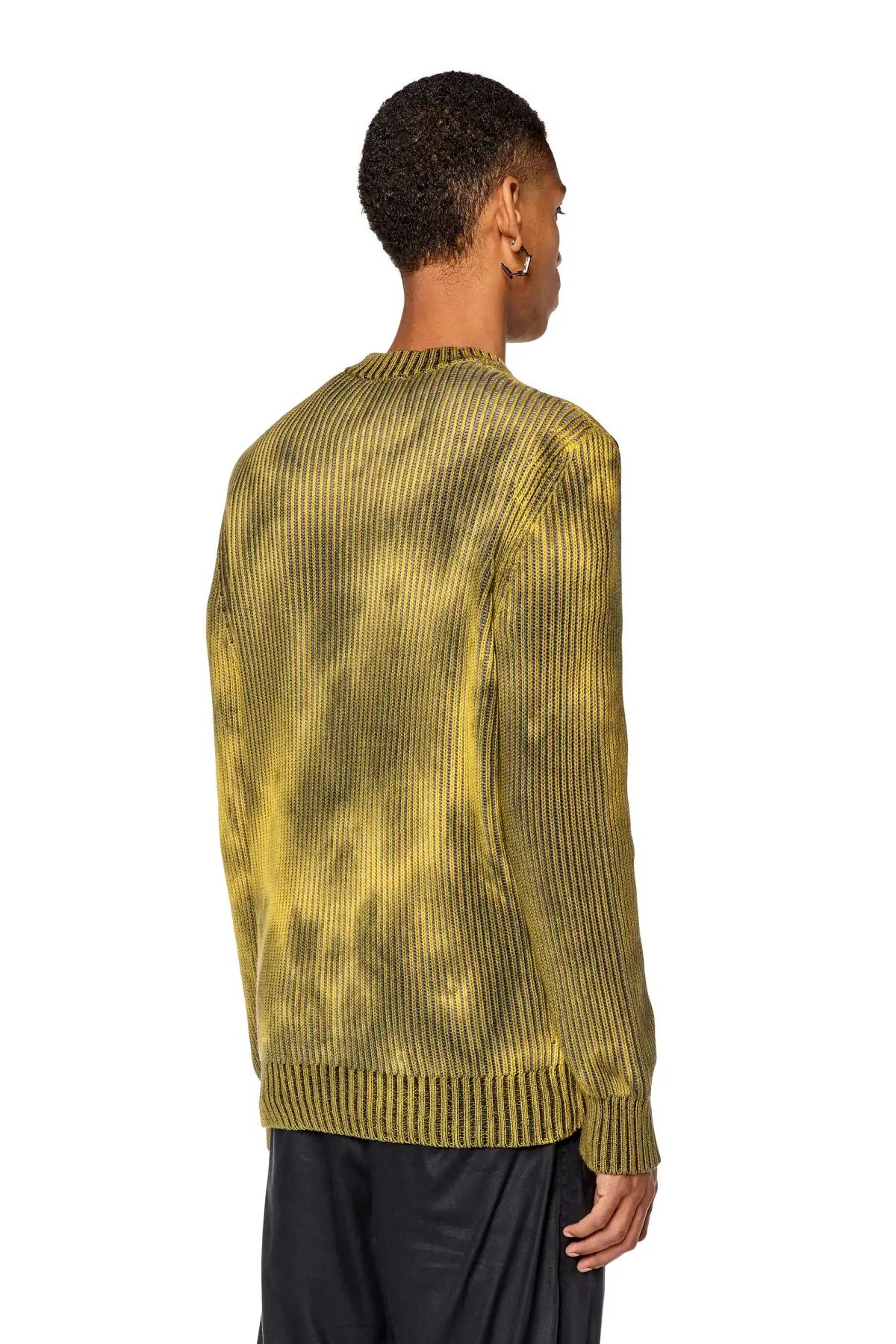 Multicolor Cotton pullover with bad-dye effect
