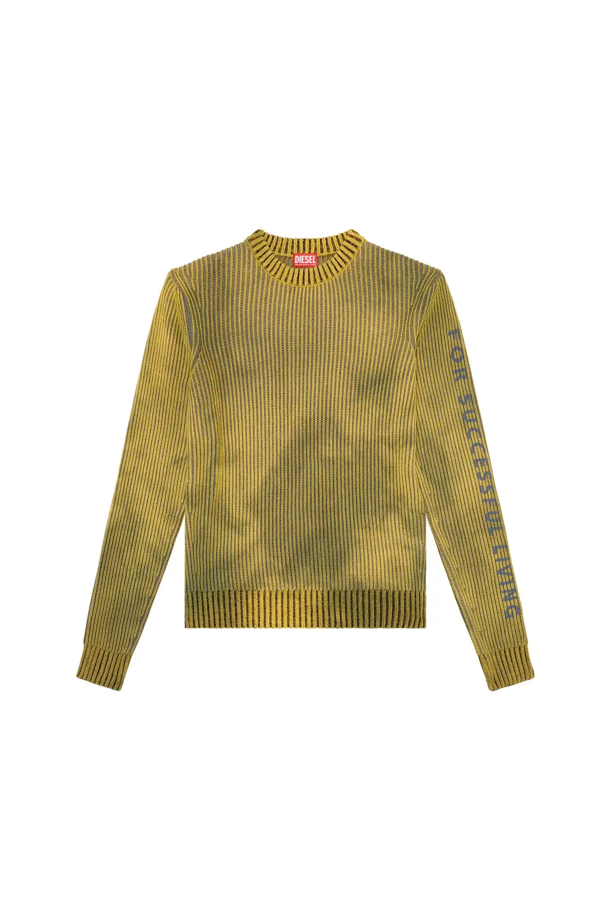 Multicolor Cotton pullover with bad-dye effect
