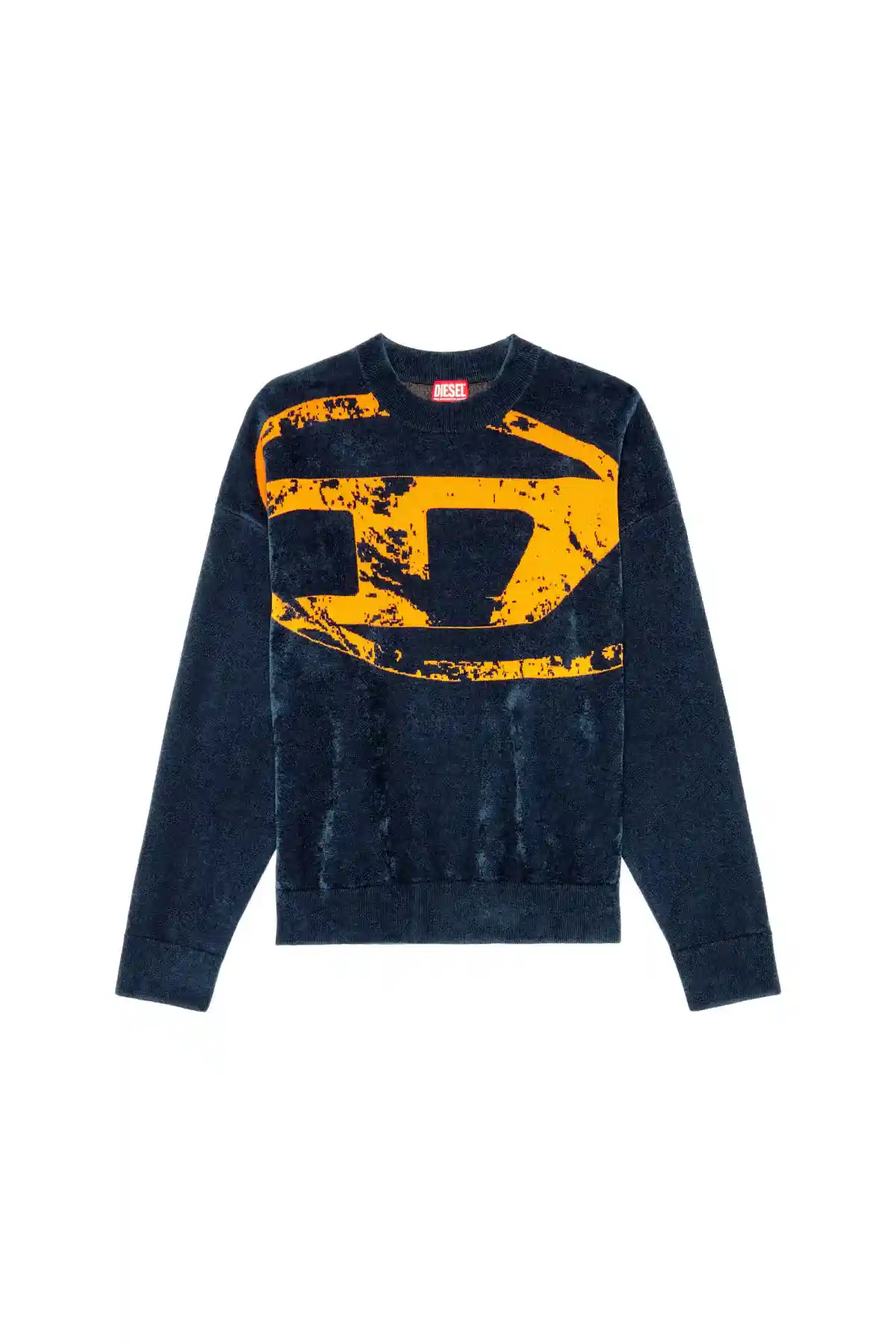 Blue Sweatshirt with distressed oval D