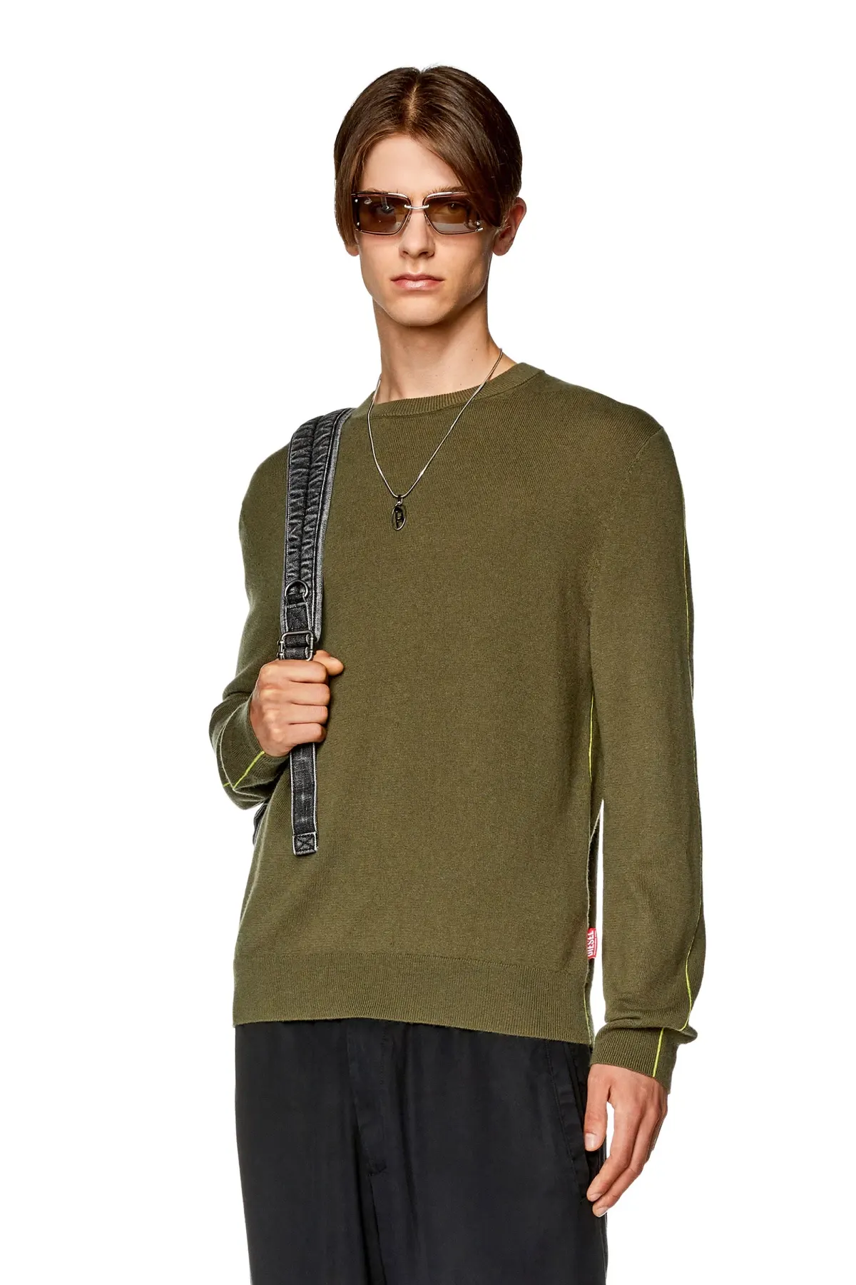 Green Jumper with contrast piping