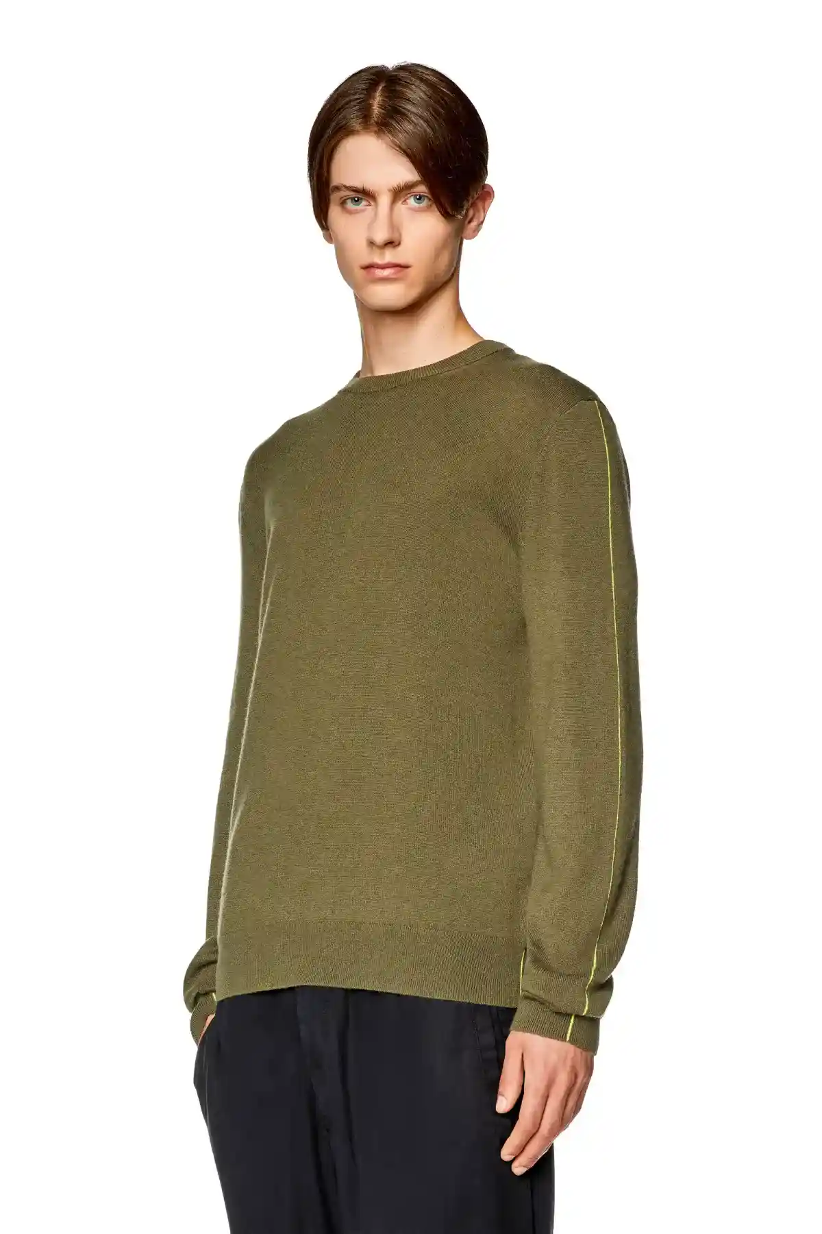 Green Jumper with contrast piping