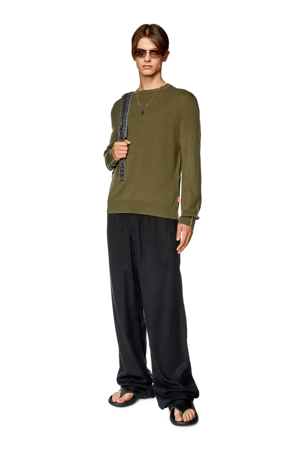 Green Jumper with contrast piping
