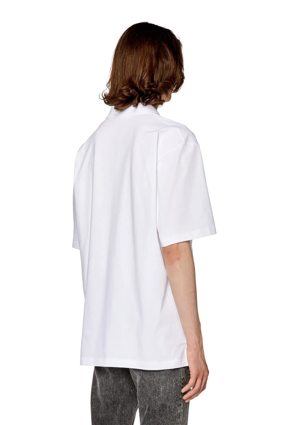 White Polo shirt with half zip