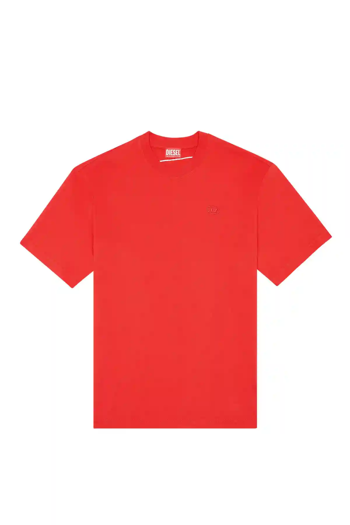 Red T-shirt with maxi oval D embroidery