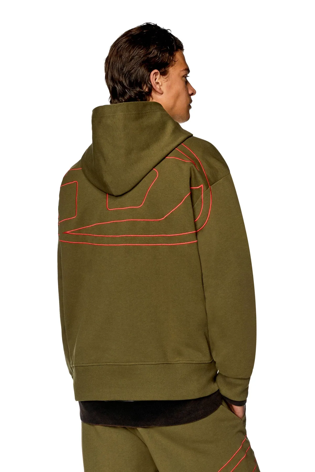 Green Hoodie with logo embroidery