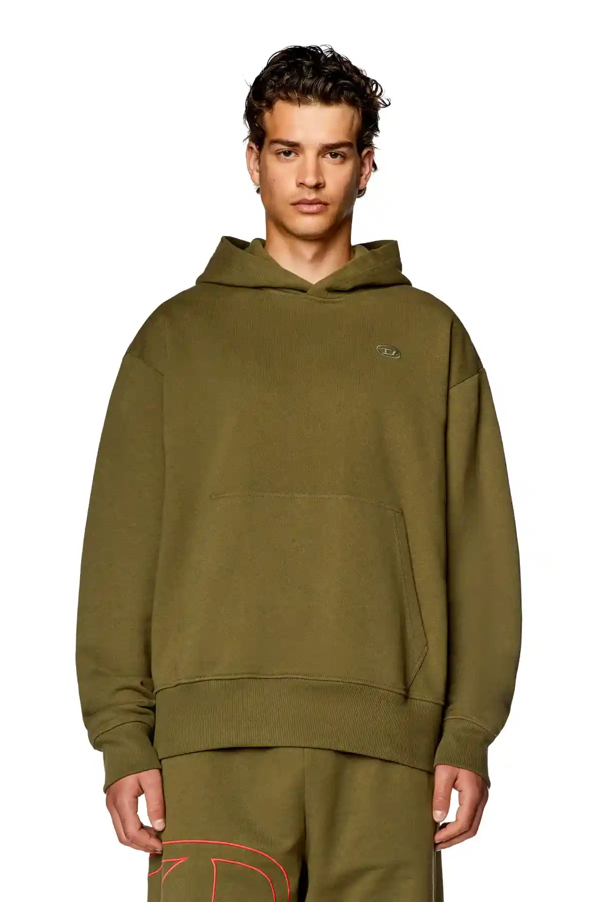 Green Hoodie with logo embroidery