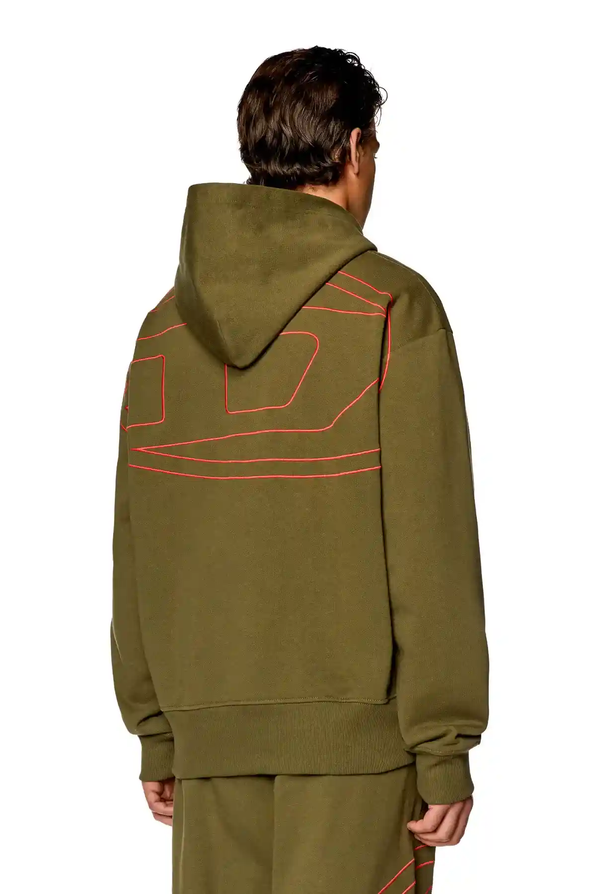 Green Hoodie with logo embroidery