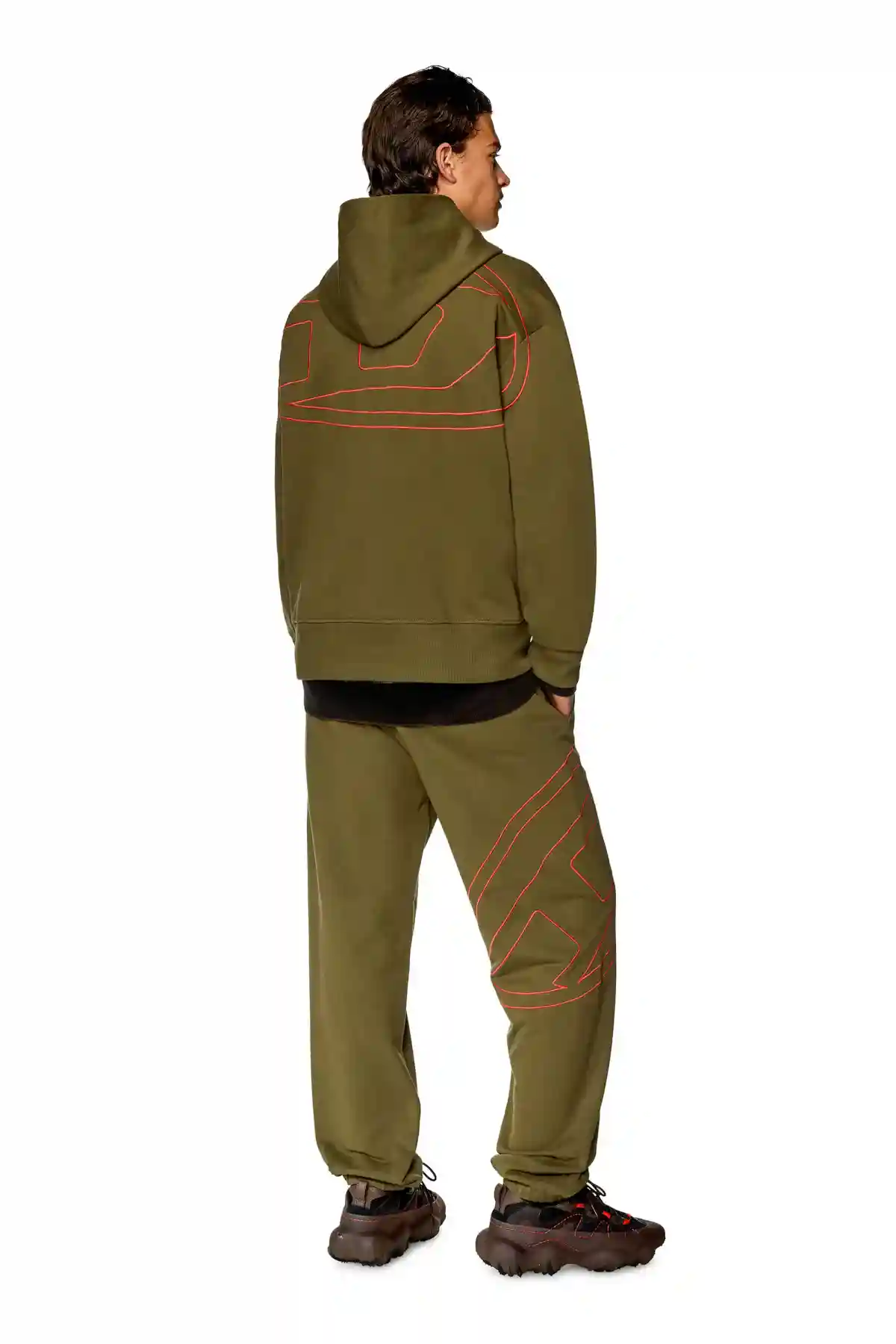 Green Hoodie with logo embroidery