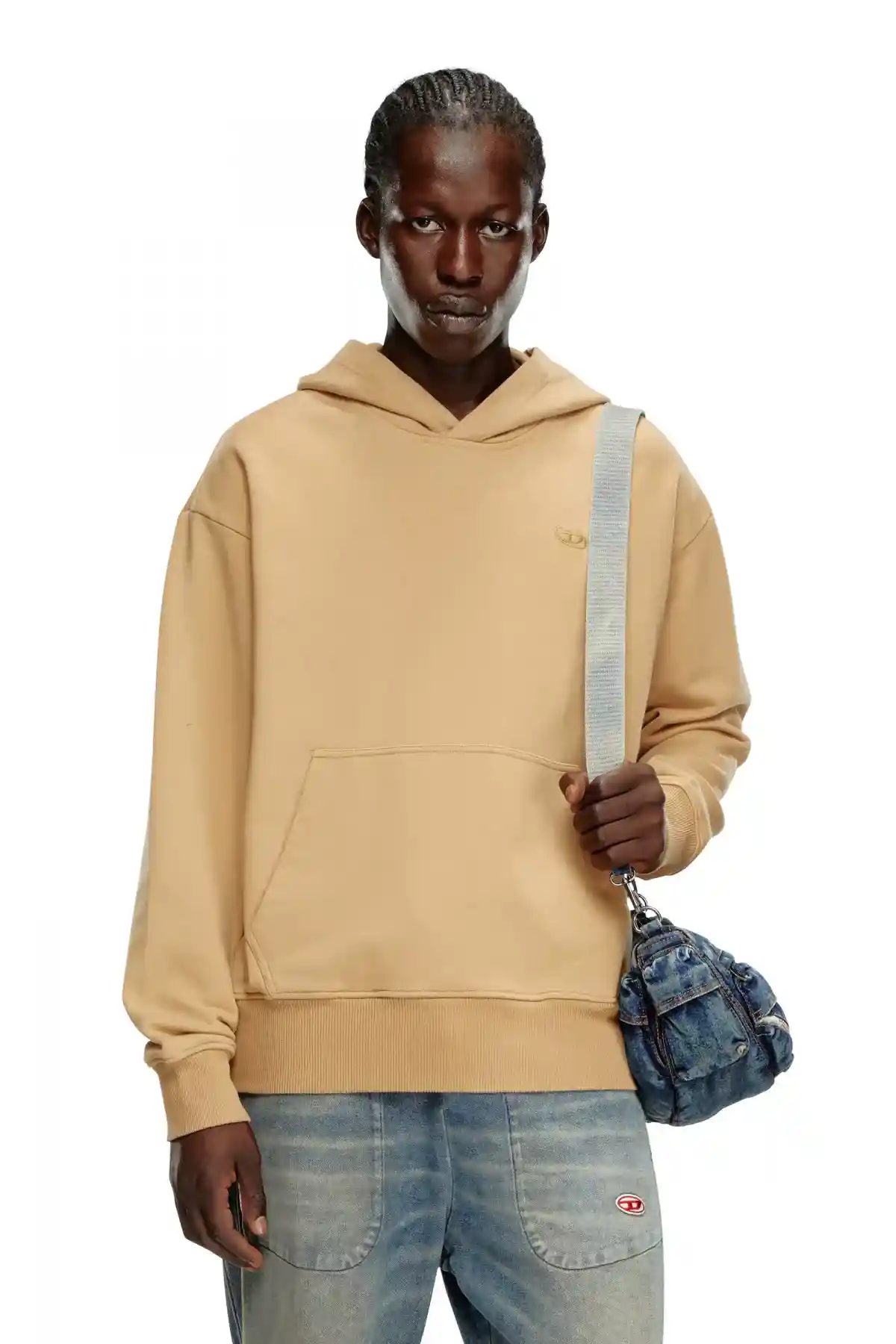 Brown Hoodie with logo embroidery