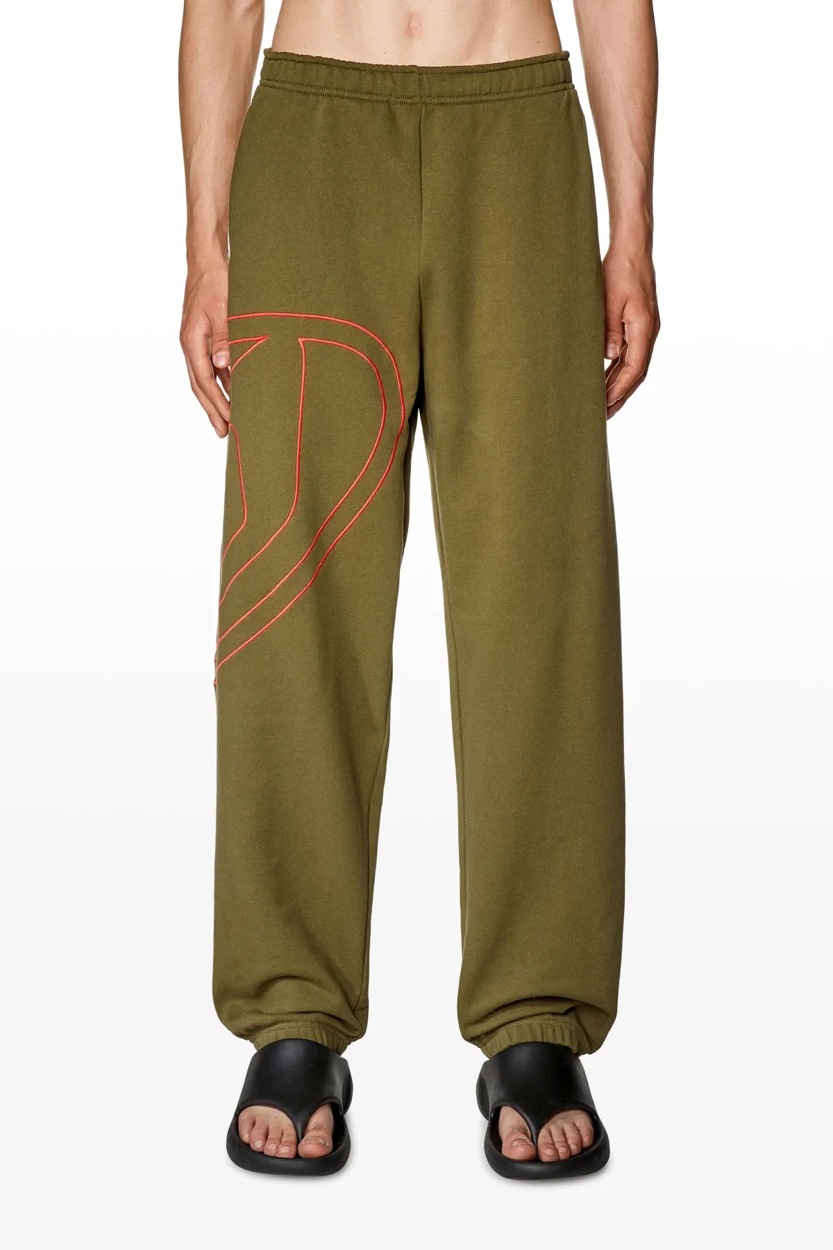 Green Track pants with mega oval D