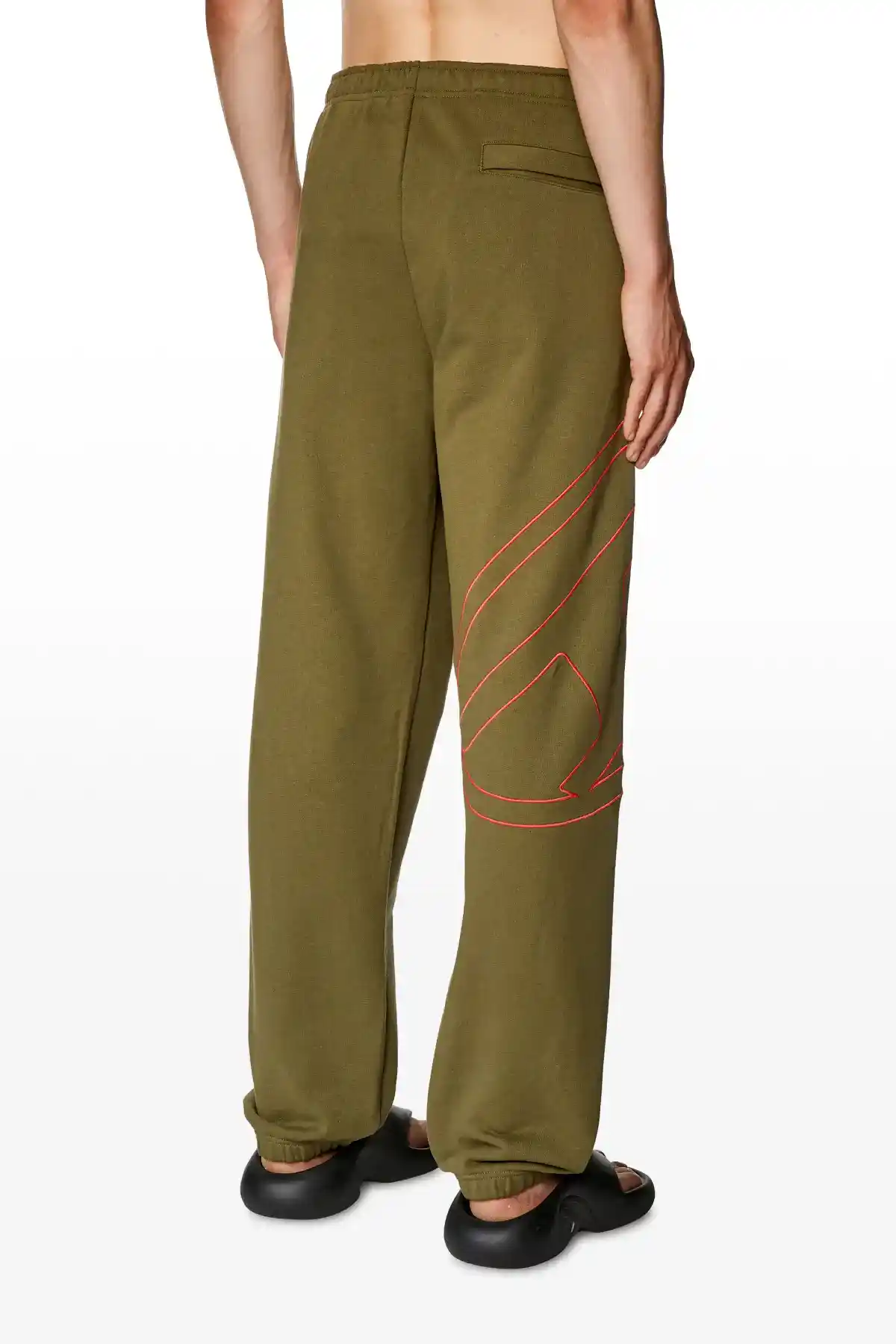 Green Track pants with mega oval D