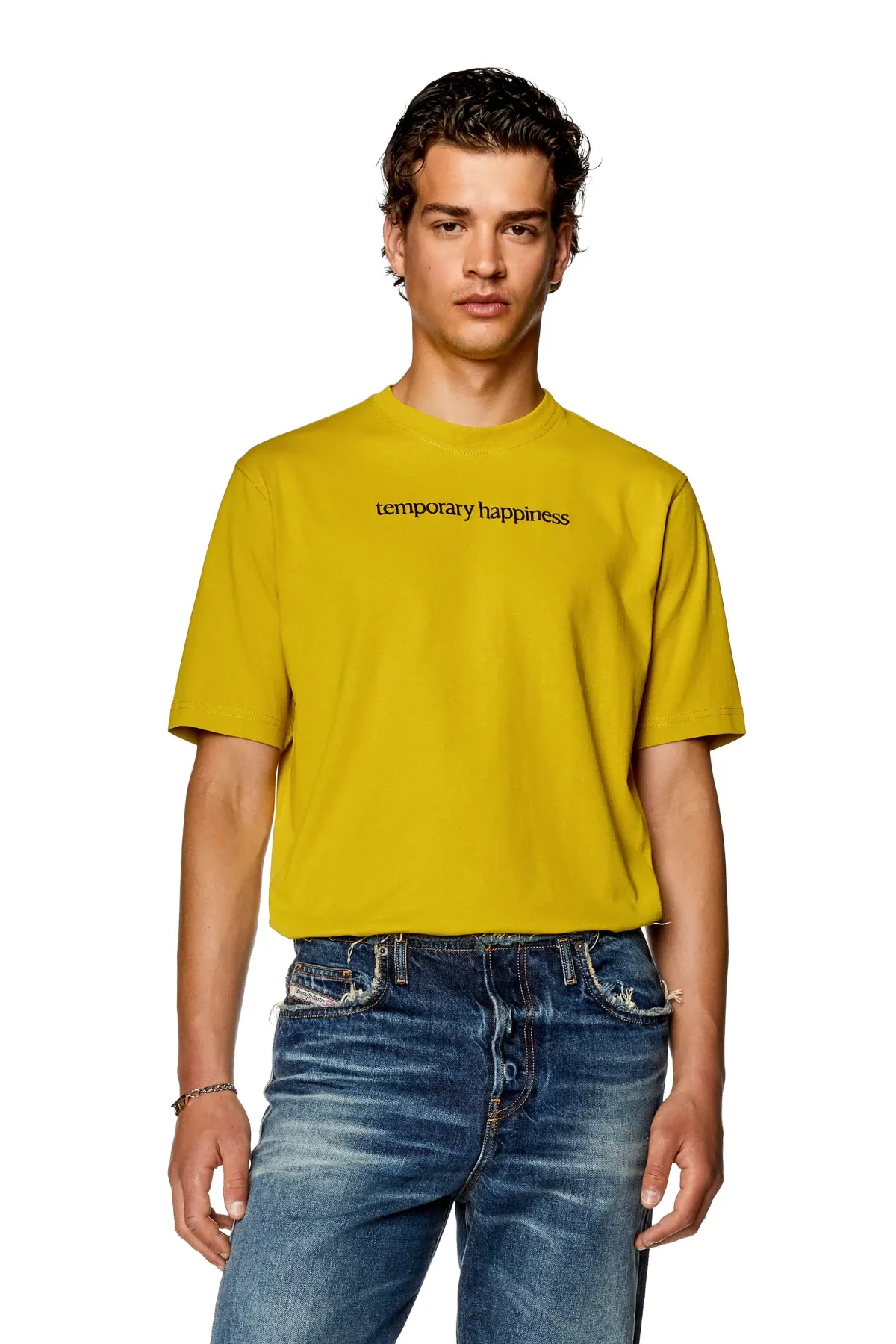 Yellow T-shirt with front embroidery