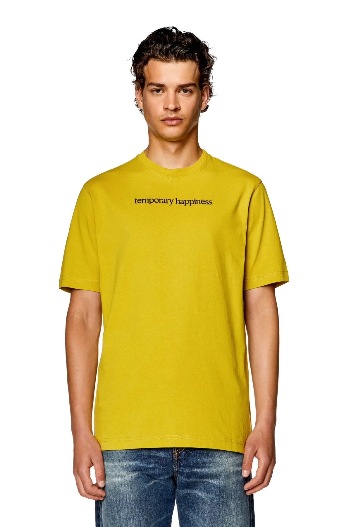 Yellow T-shirt with front embroidery