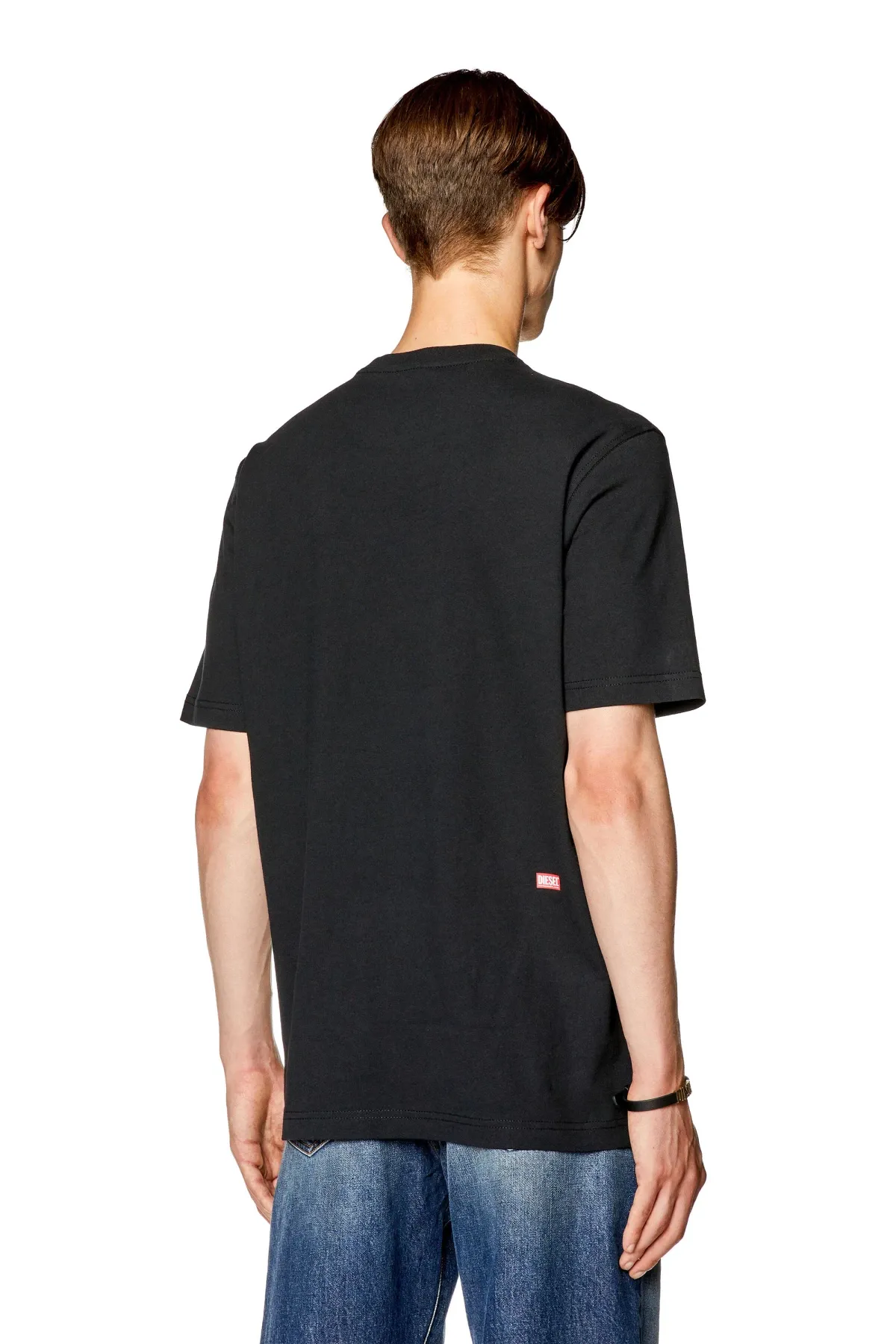 Black T-shirt with front embroidery