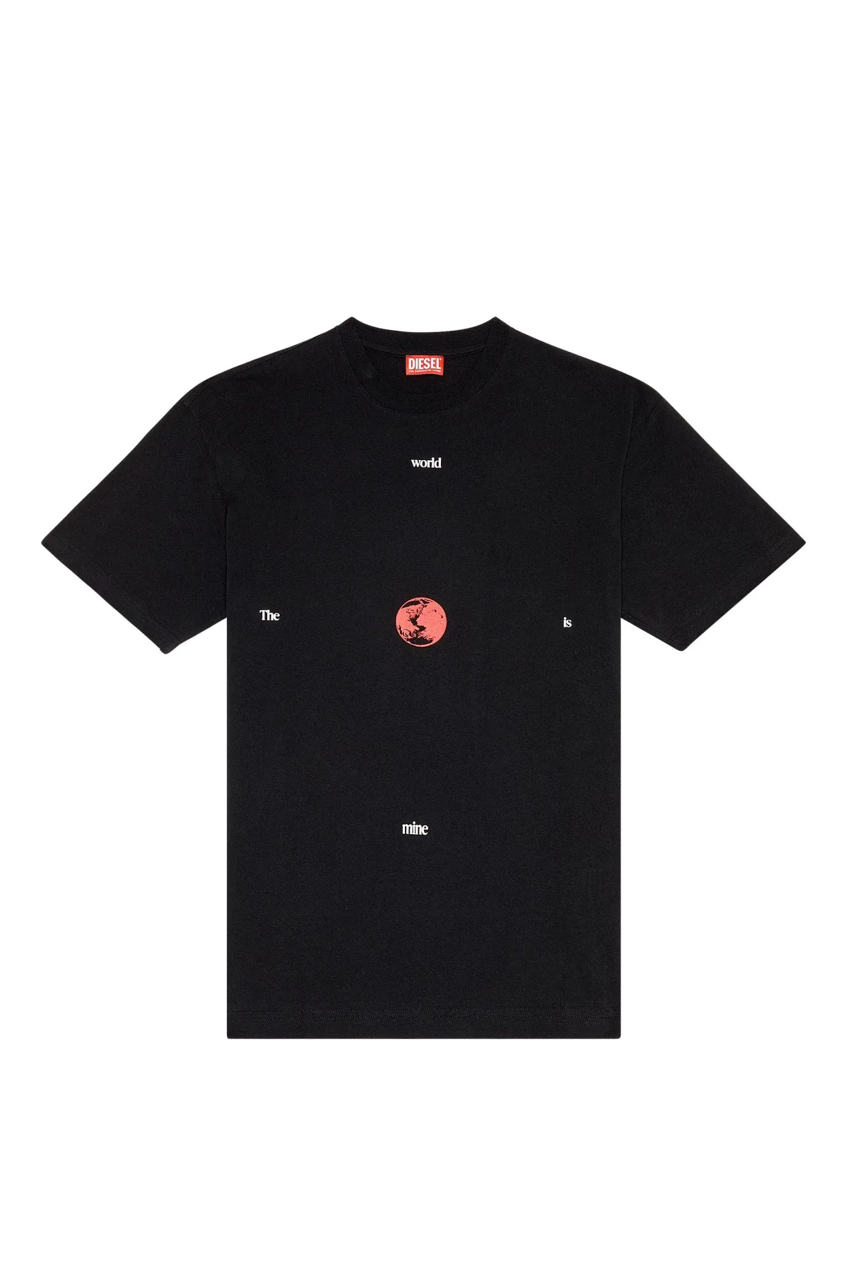 Black T-shirt with The World is Mine print