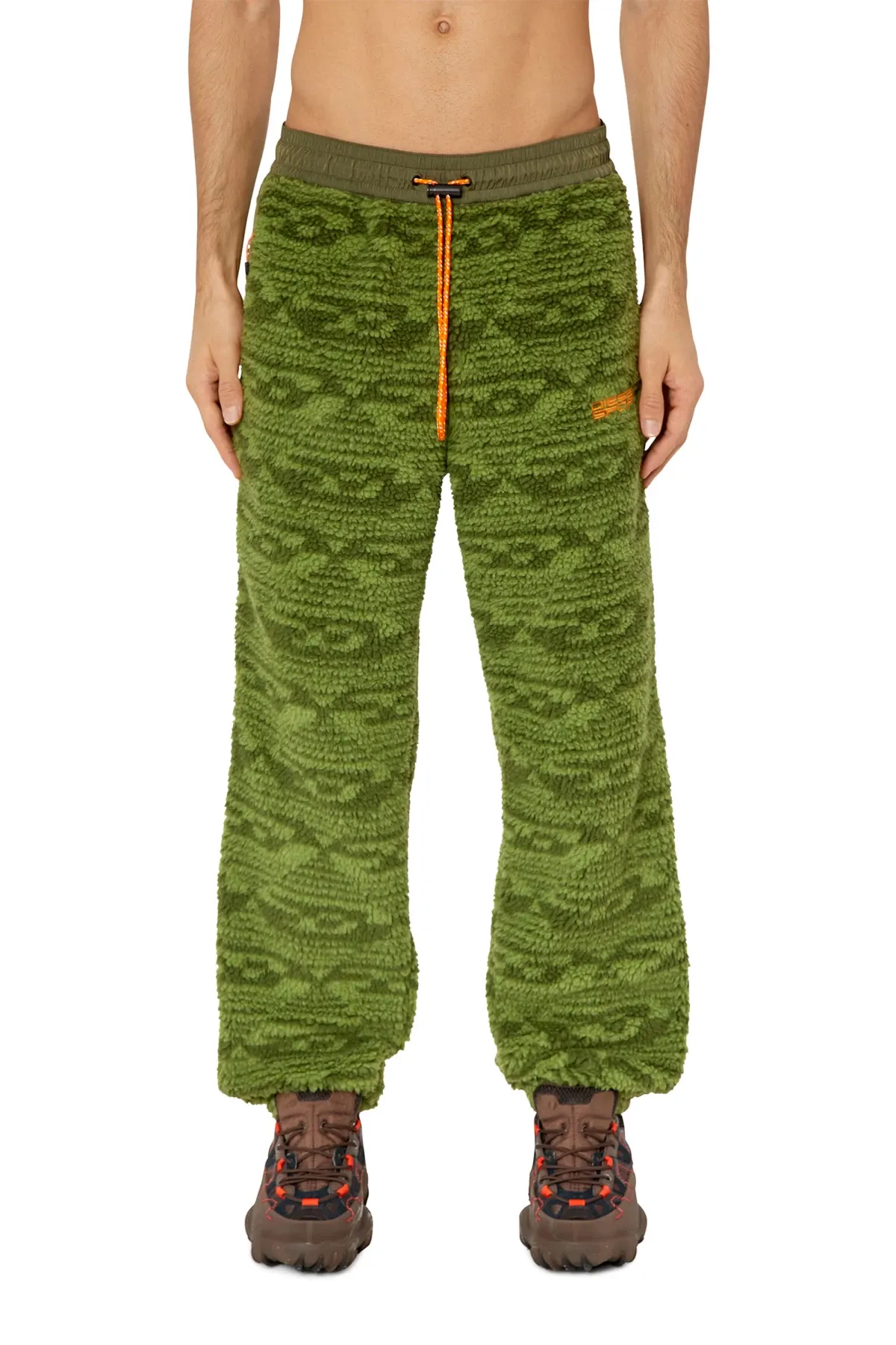 Green Monogram track pants in teddy fleece