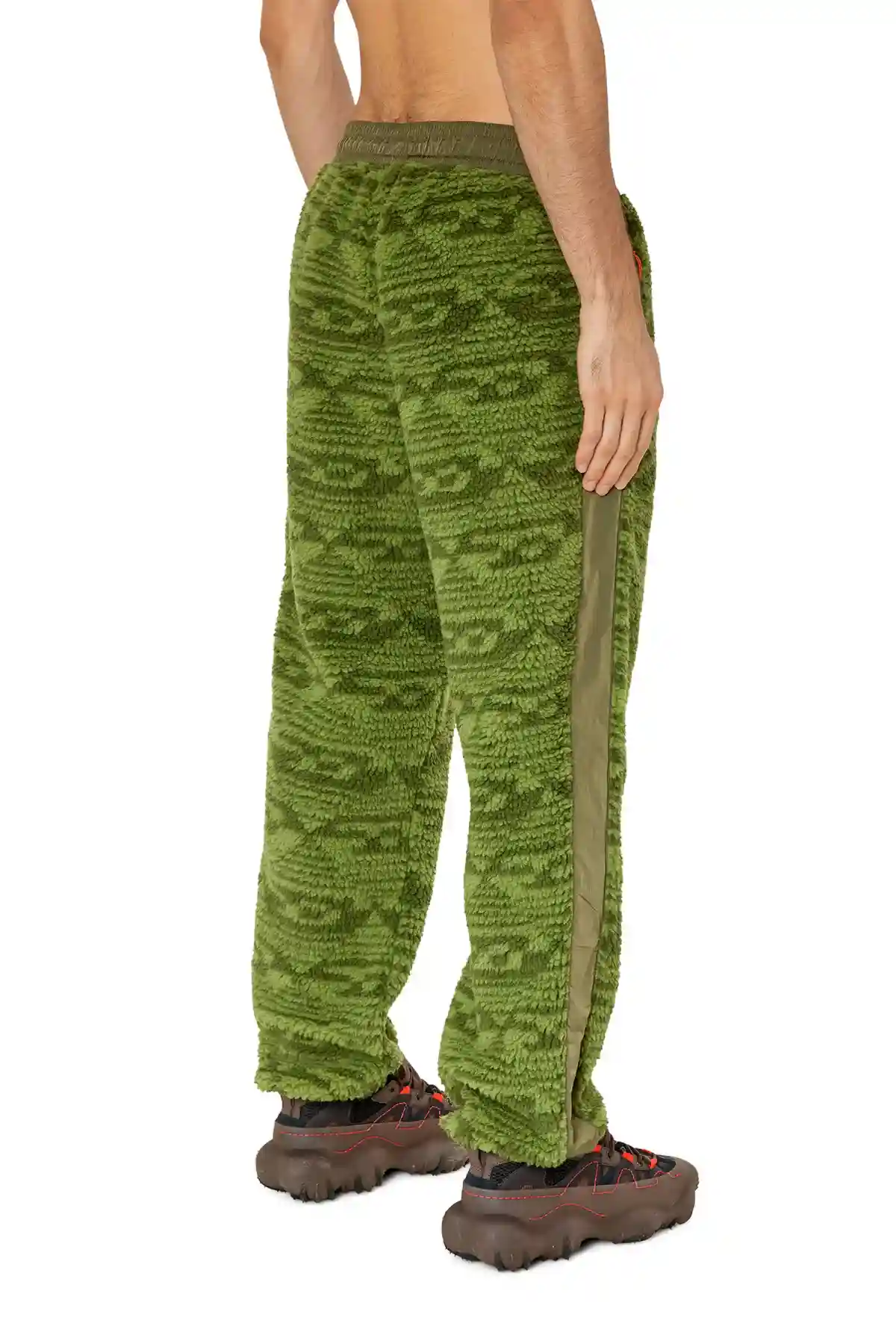 Green Monogram track pants in teddy fleece