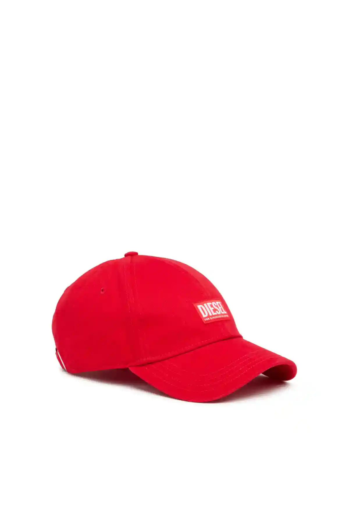 Red Baseball cap with logo patch