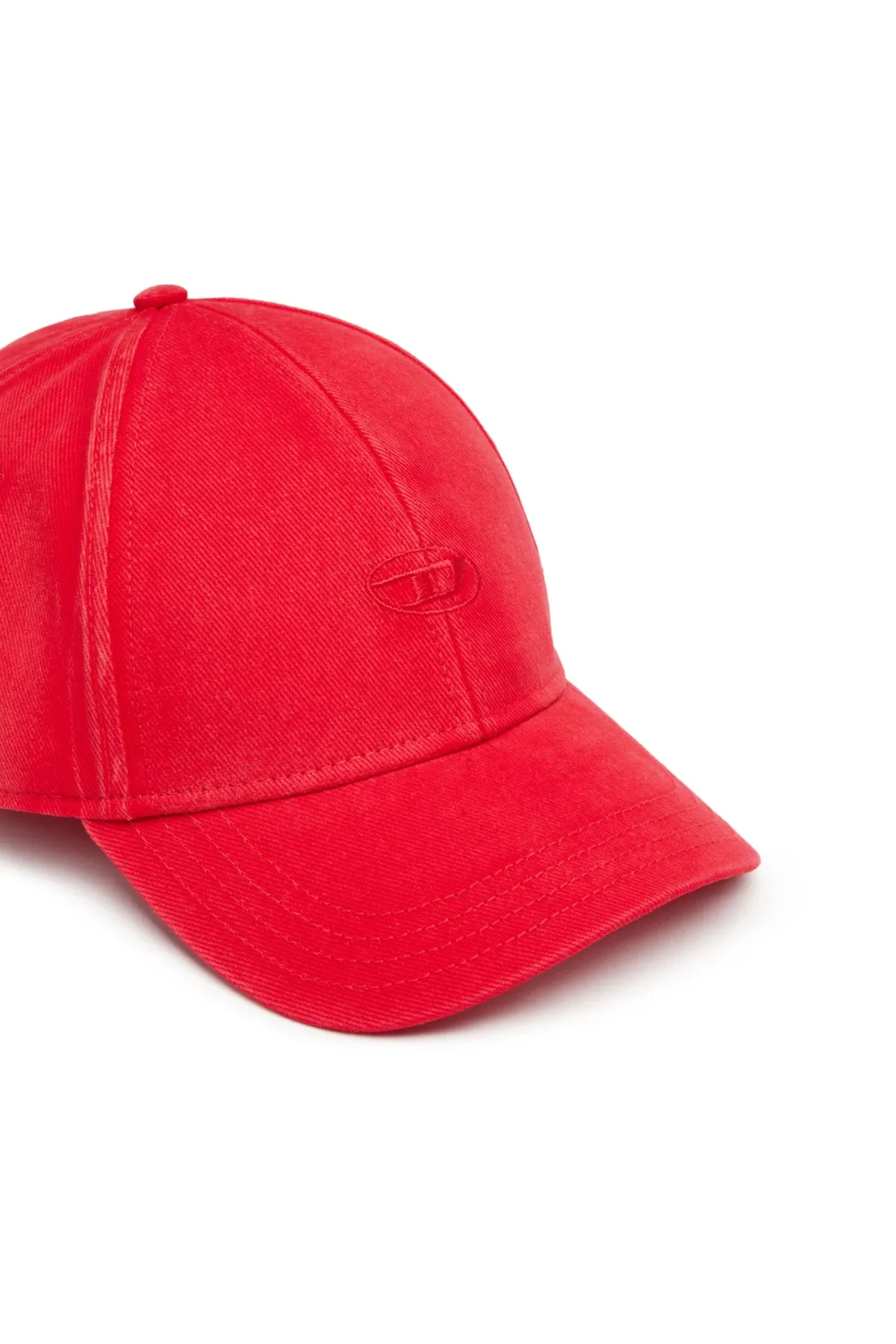 Red Baseball cap in washed cotton twill