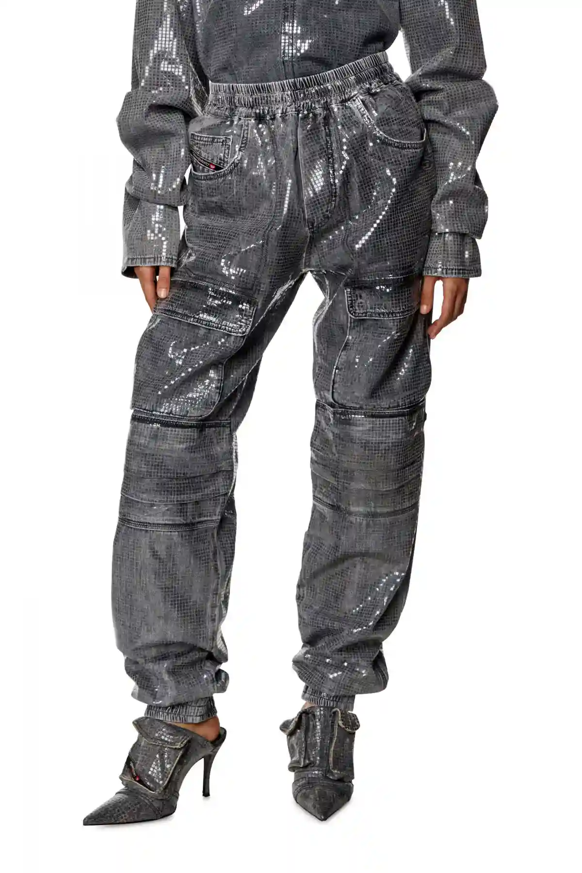 Black and Dark Grey Regular Jeans-D-Mirt