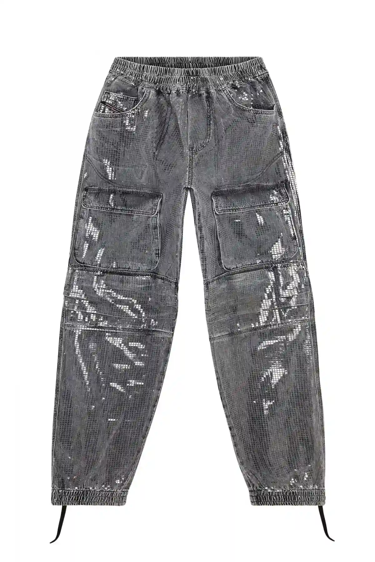Black and Dark Grey Regular Jeans-D-Mirt