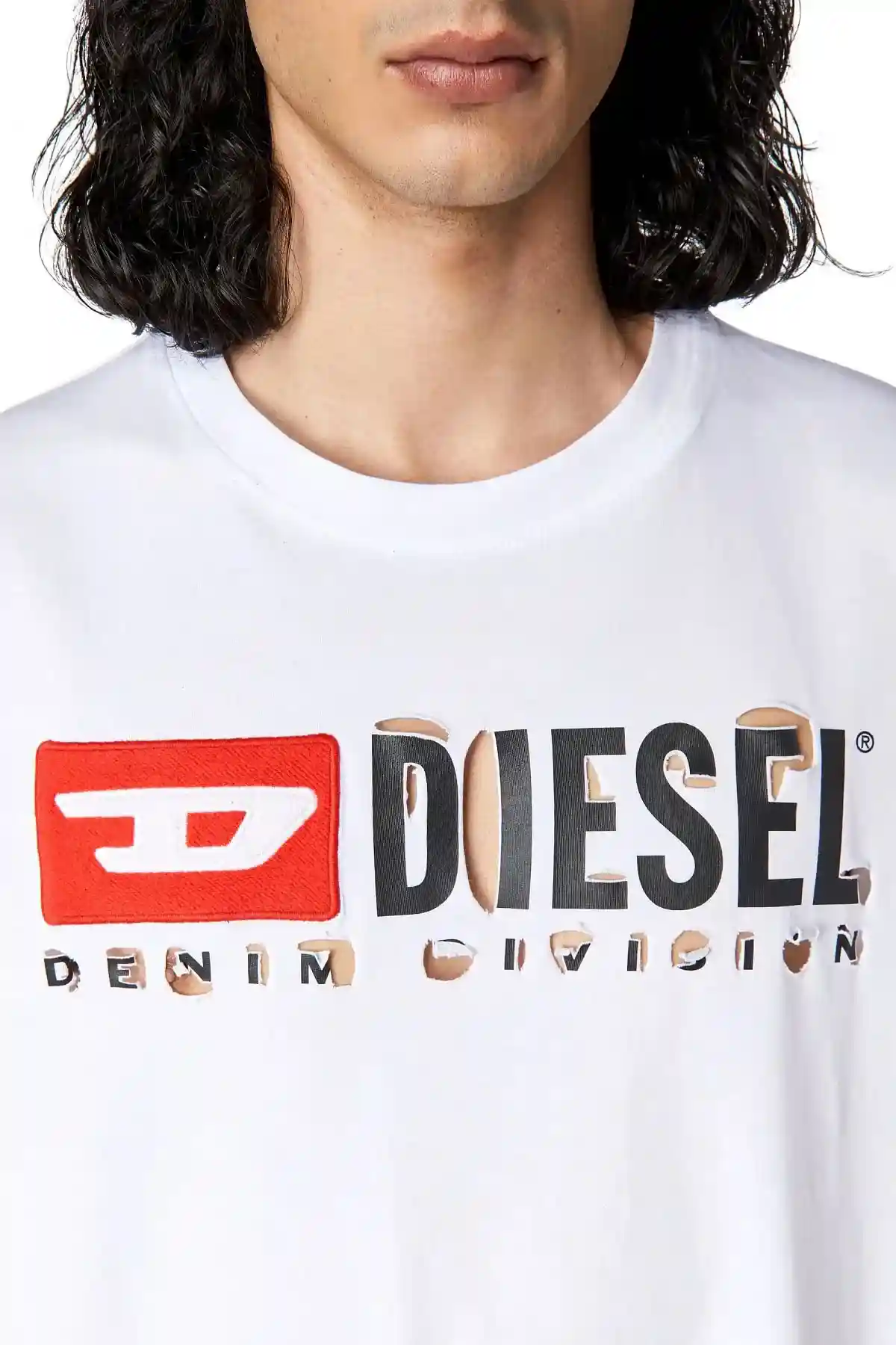 White T-shirt with peel-off letters