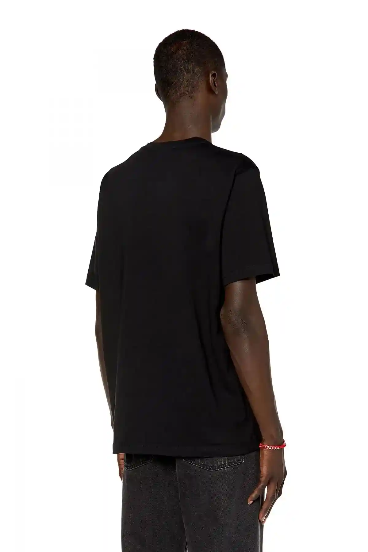 Black T-shirt with peel-off letters