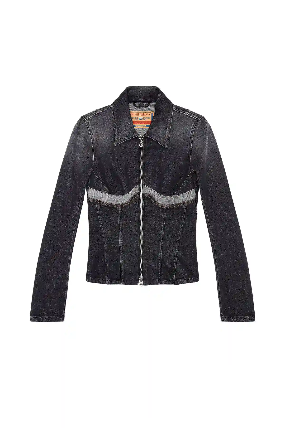 Black Zip jacket in inside-out denim