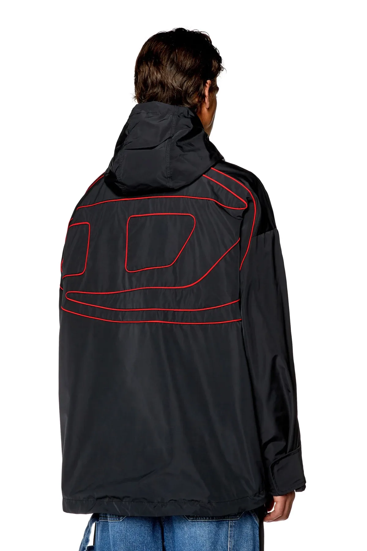 Multicolor Nylon jacket with piped oval D logo