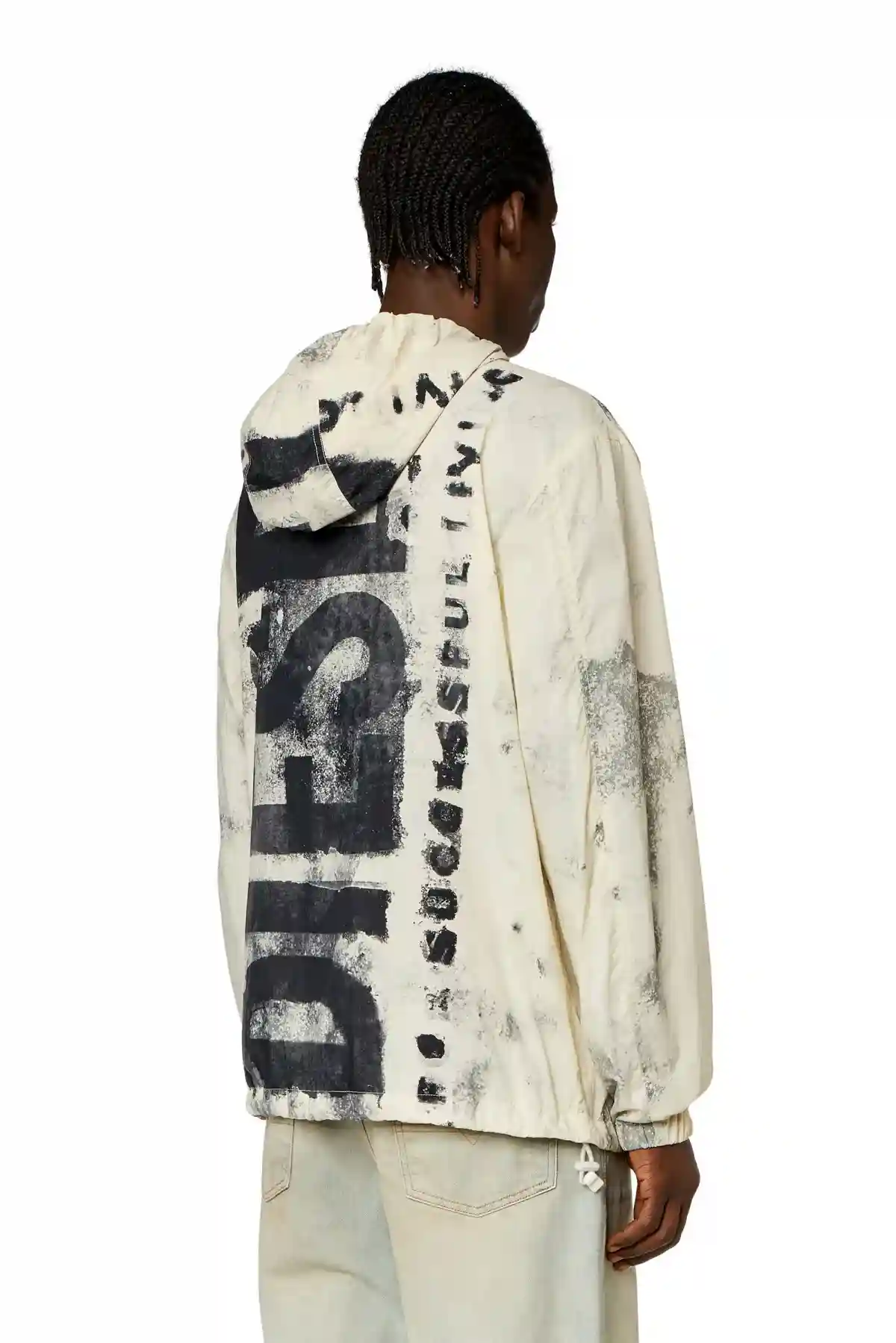 Multi Watercolour-effect windbreaker with logo