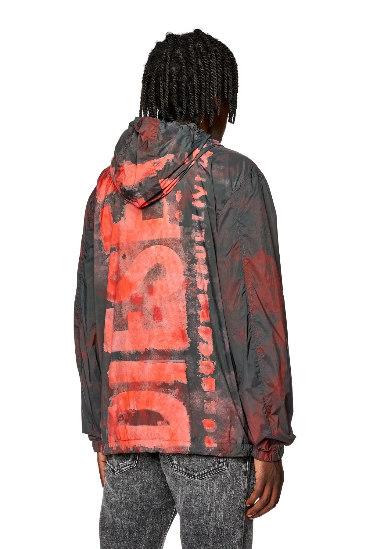 Multicolor Watercolour-effect windbreaker with logo