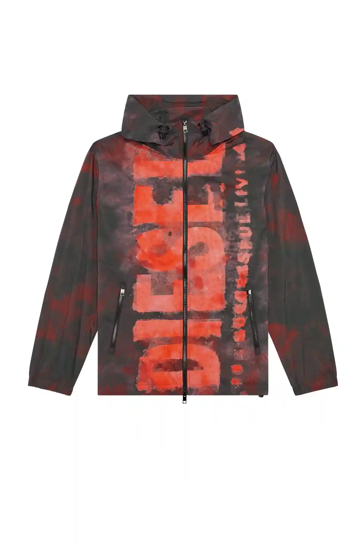 Multicolor Watercolour-effect windbreaker with logo